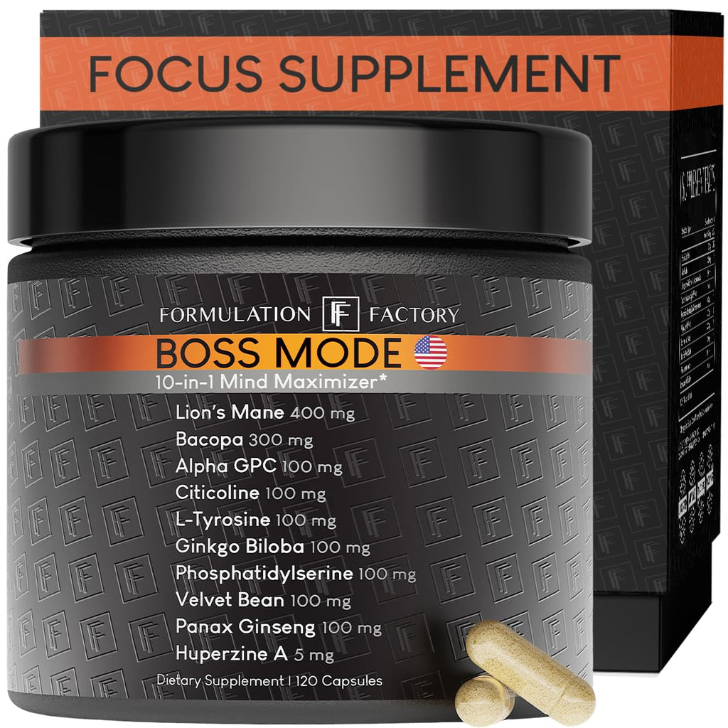 Nootropic Brain Supplement with Lion’s Mane & Alpha GPC for Focus & Memory Support