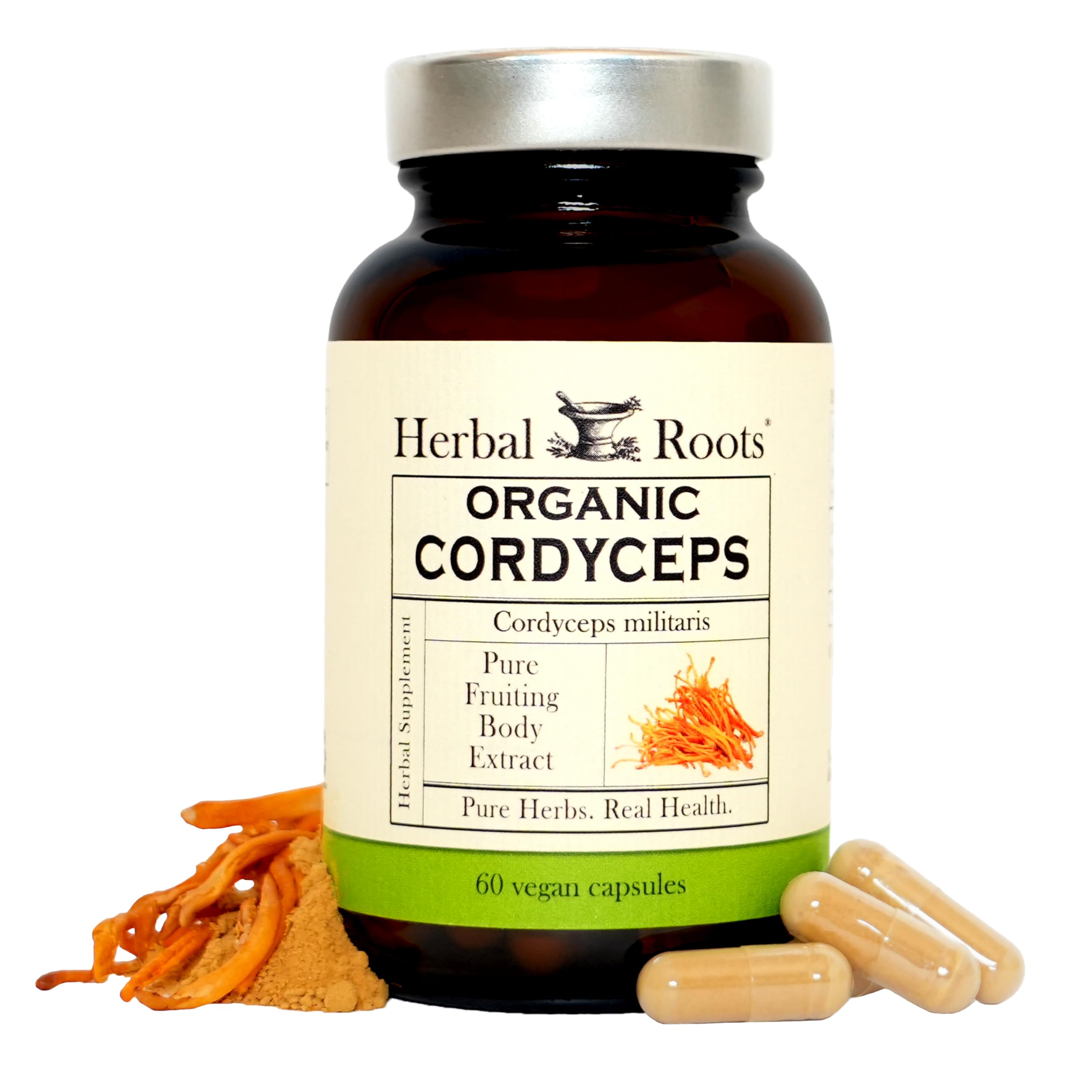 Organic Cordyceps Mushroom Capsules – Energy & Immune Support, 60 Ct