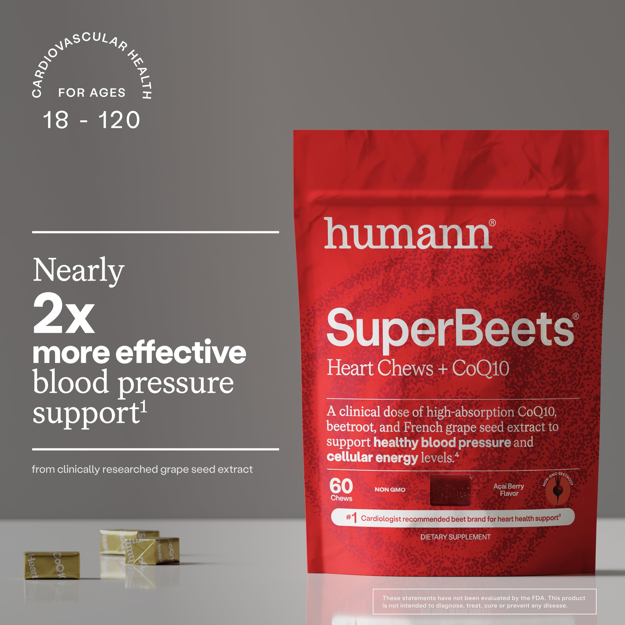 Beet Root Heart Chews with CoQ10 for Blood Pressure & Energy Support