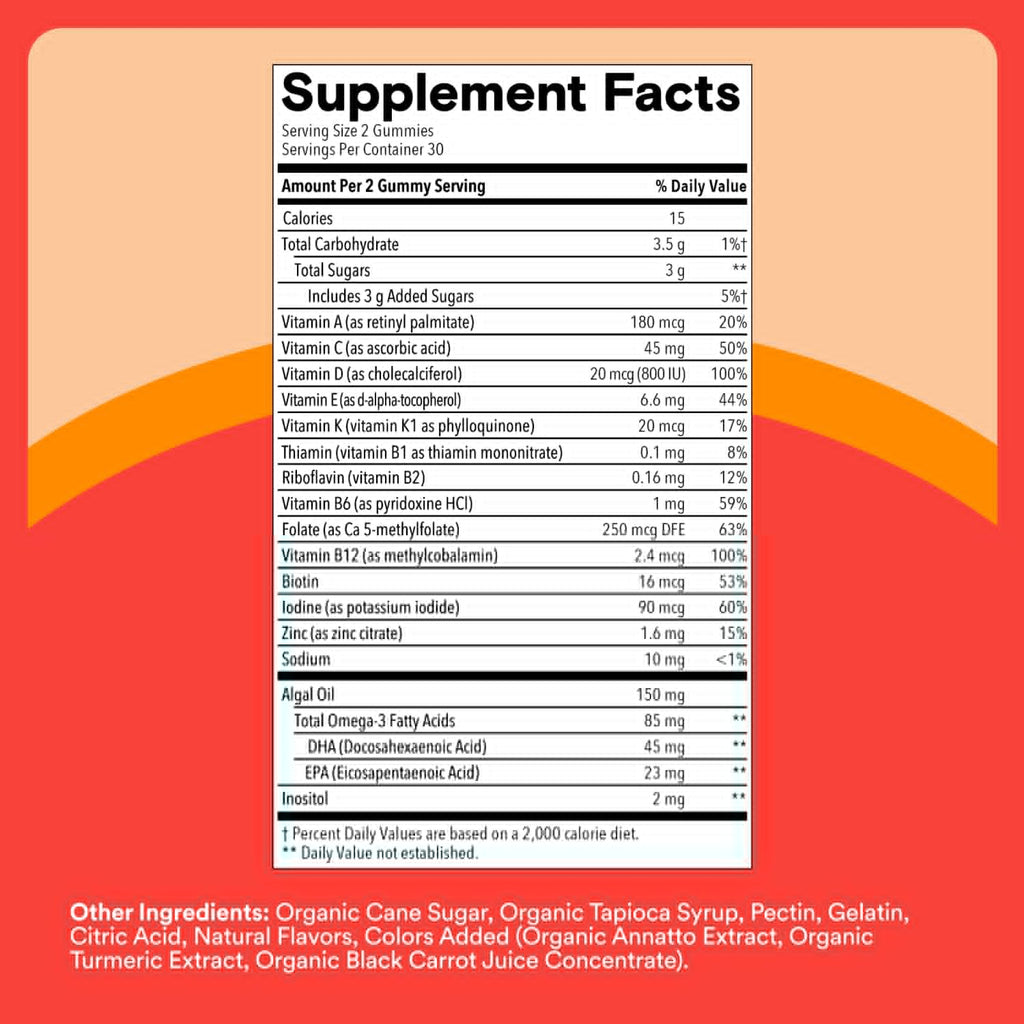 Kids Multivitamin Gummies with Omega 3 DHA 60 Count