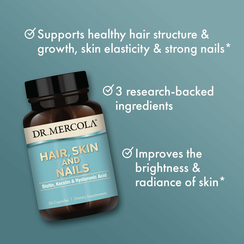 Hair Skin Nails Vitamins Biotin Keratin 30 Capsules