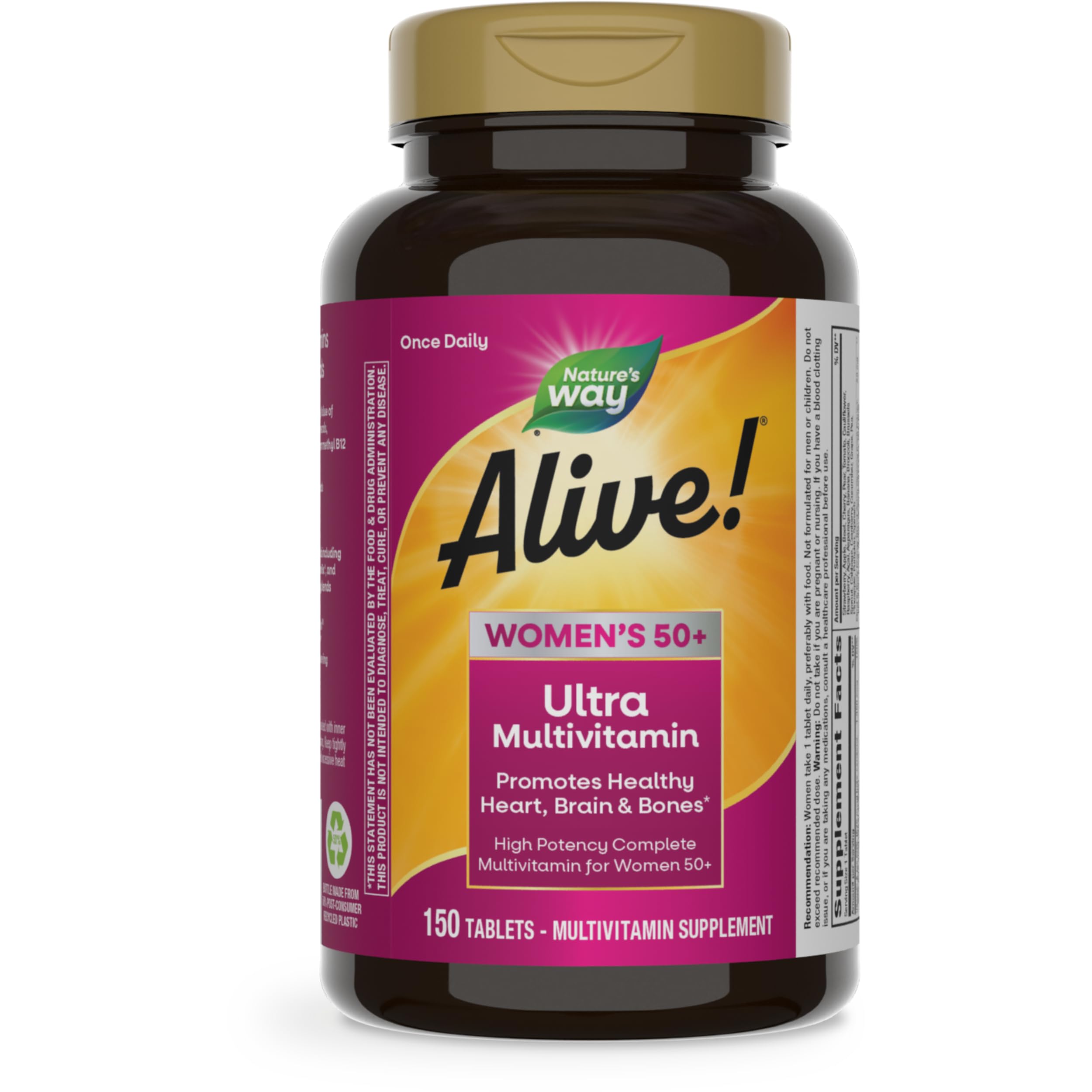 Women’s 50+ Multivitamin Ultra Potency D3 B12 150 Tablets