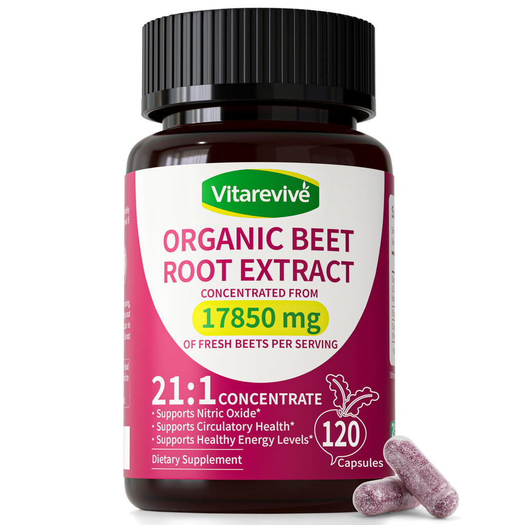 Beet Root Extract Capsules for Circulation & Nitric Oxide Support 120 Ct