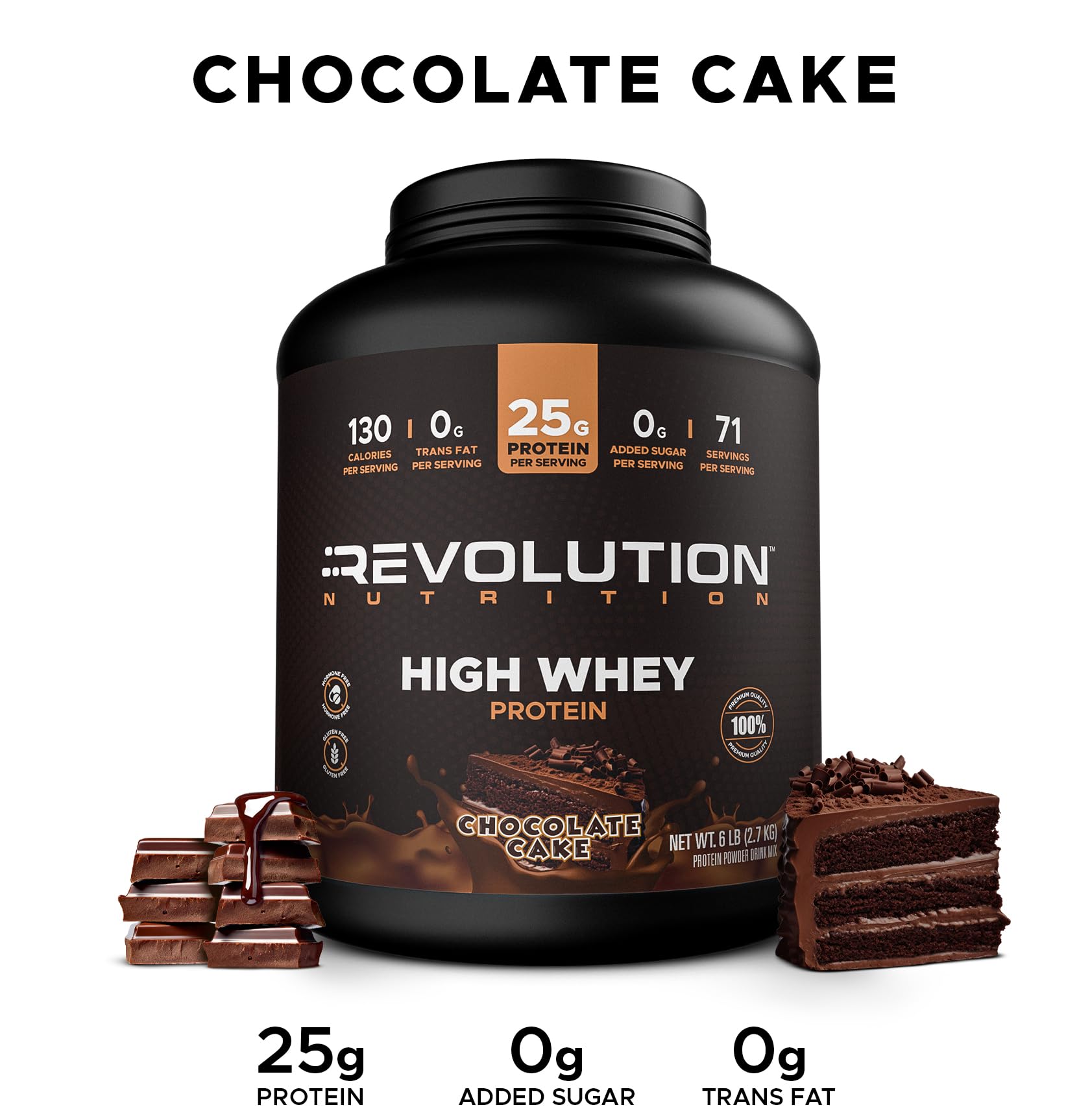 Whey Protein Isolate Chocolate Cake 25g Protein 6 lb