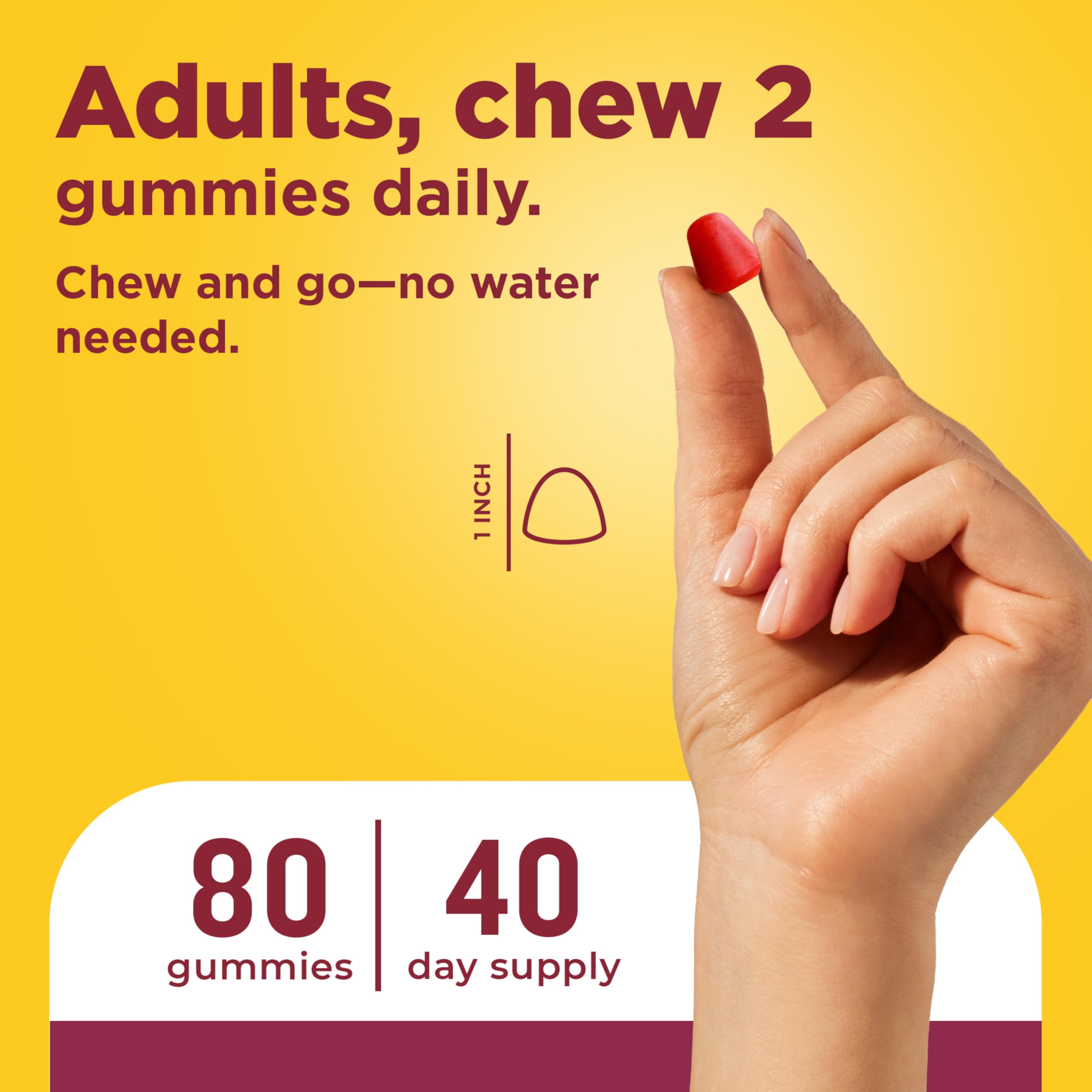 Hair Skin Nails Gummies Biotin Vitamin C E 80 Count
