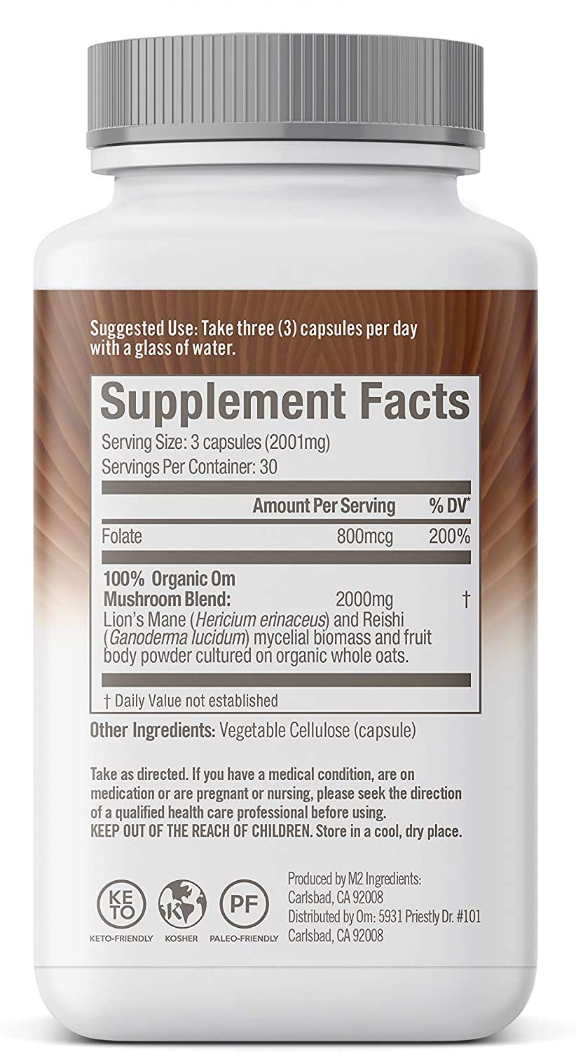 Mushroom Capsules with Lion’s Mane – Brain & Focus Support, 90 Ct