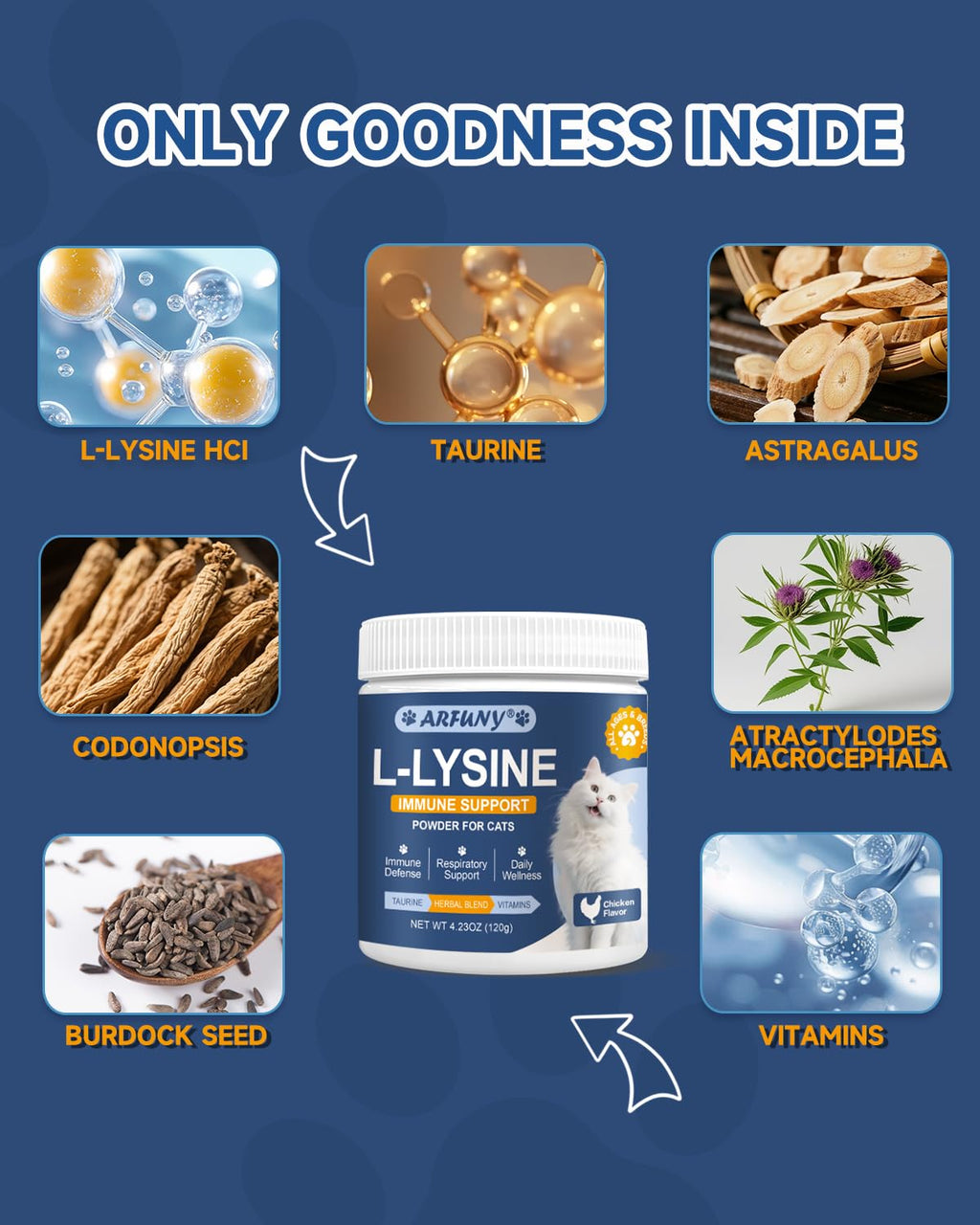 L-Lysine Immune & Respiratory Powder for Cats – Chicken Flavor
