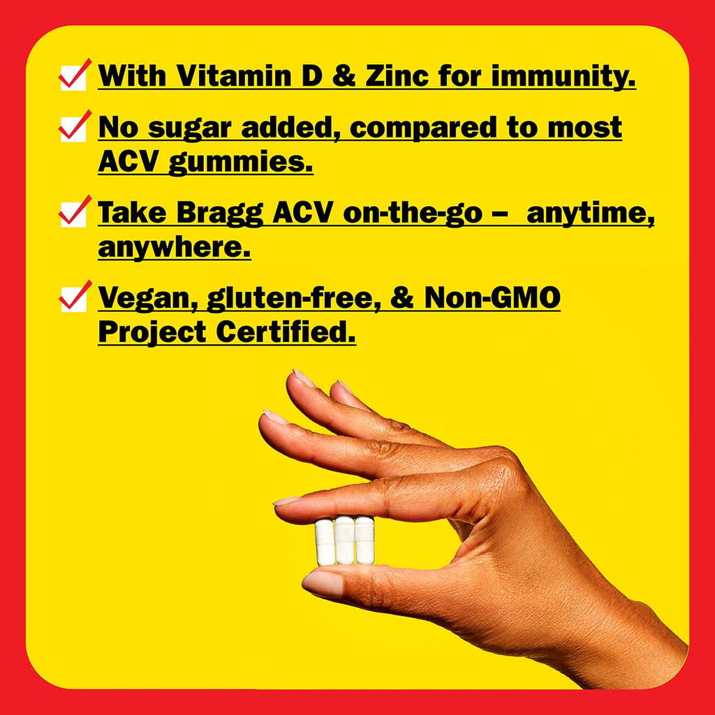 Apple Cider Vinegar Capsules with Vitamin D & Zinc for Immune Support