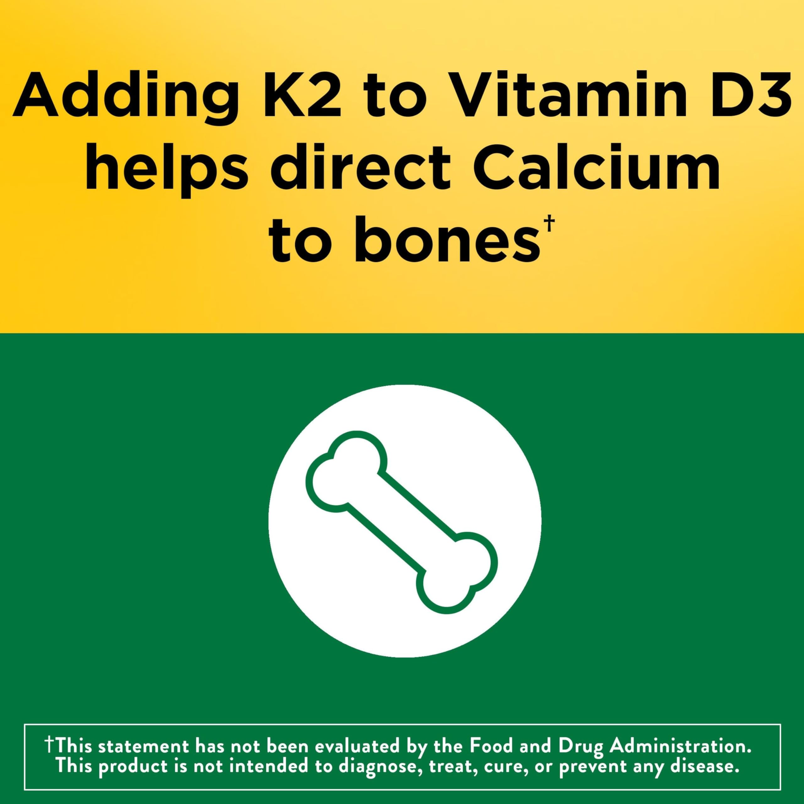Vitamin D3 5000 IU with K2 – Bone & Immune Support, 30 Softgels