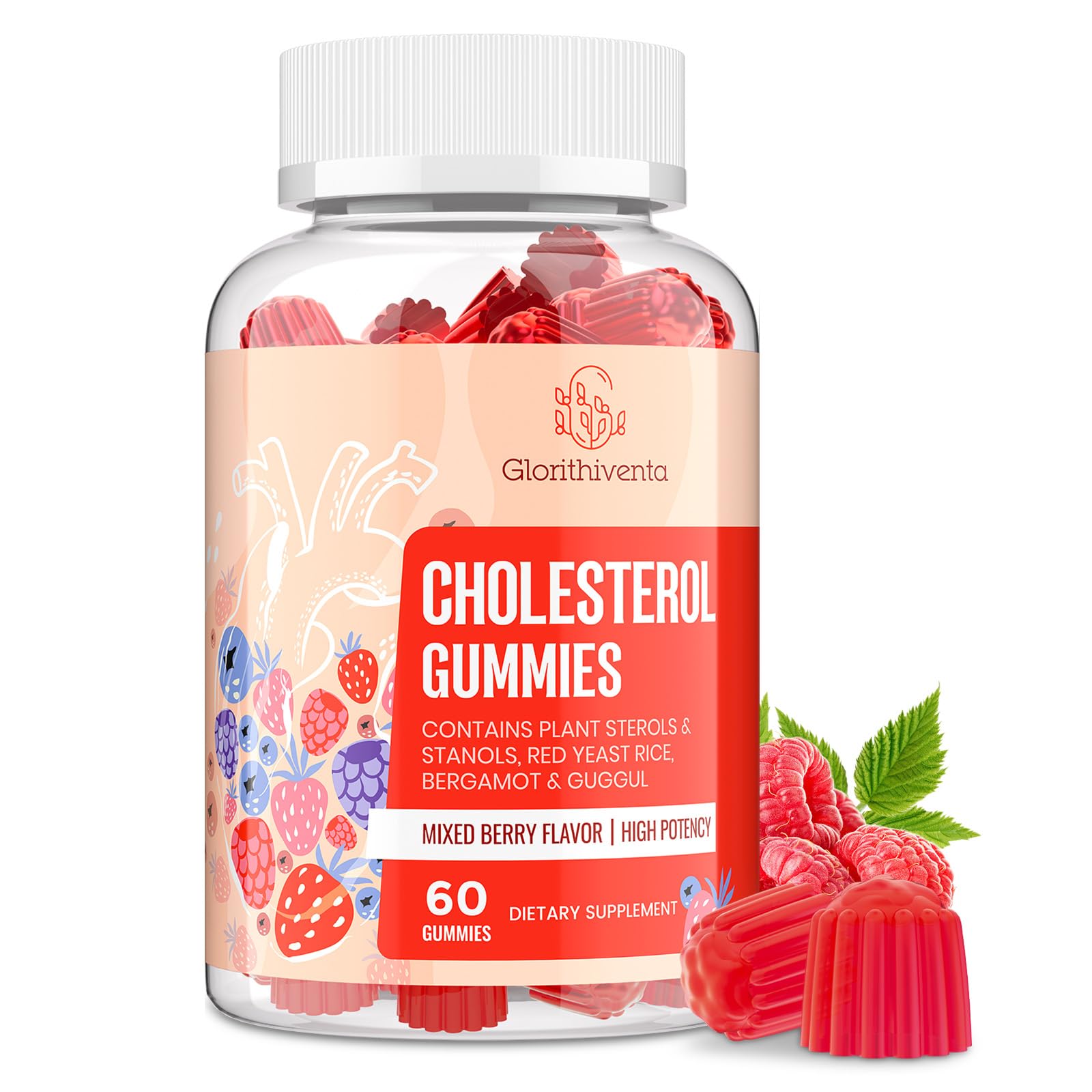 Cholesterol Support Gummies with Plant Sterols & Bergamot for Heart Health 60 Ct