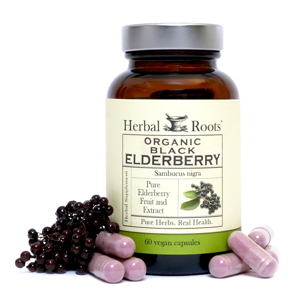 Organic Black Elderberry Capsules for Immune Support Vegan 60 Ct