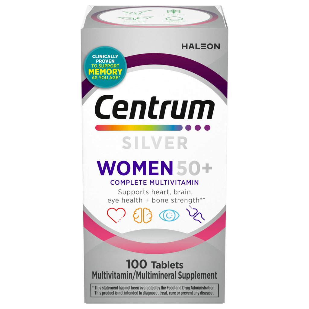 Women’s 50+ Multivitamin Vitamin D3 B Vitamins 100 Tablets
