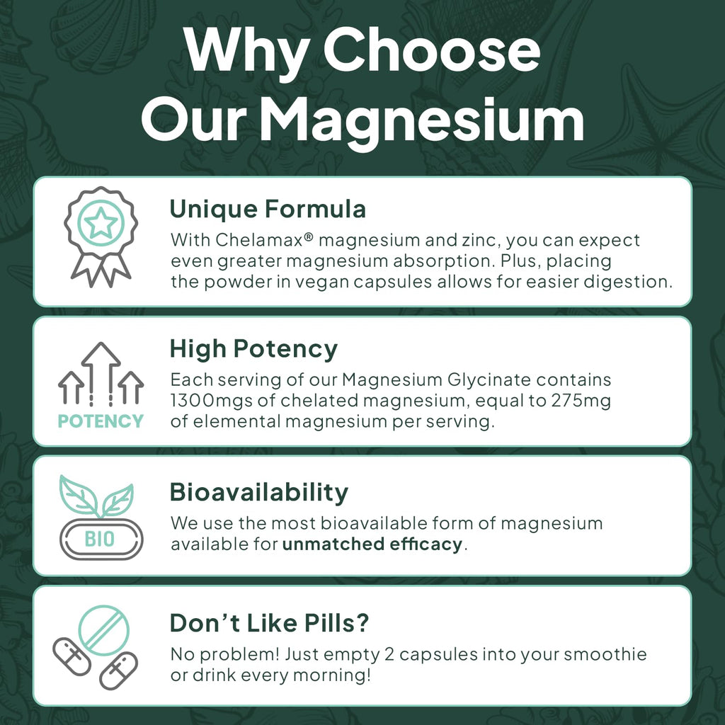 Magnesium Glycinate with Zinc – Sleep & Muscle Support, 90 Caps