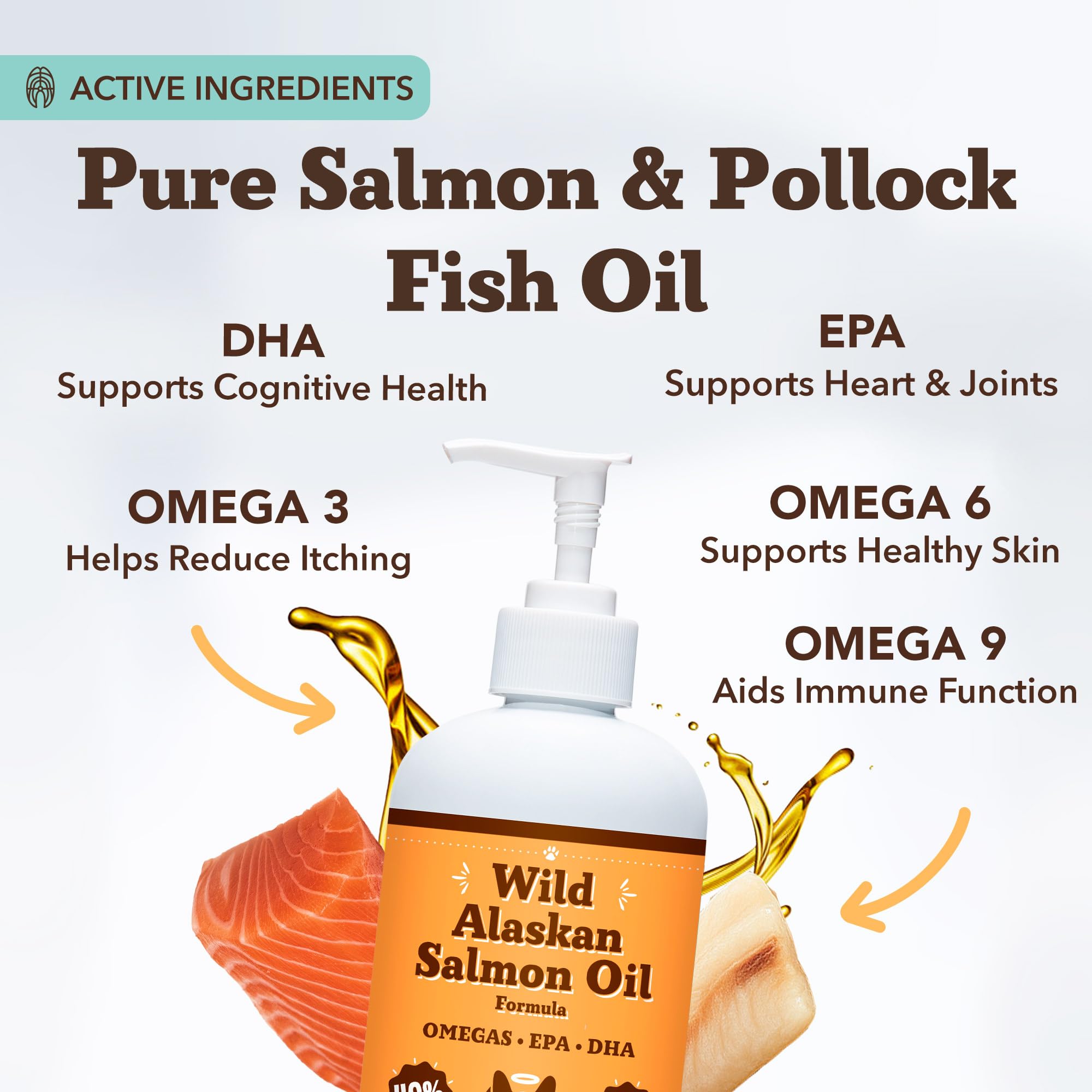 Wild Alaskan Salmon Oil for Dogs – Skin, Coat & Immune Support 16oz