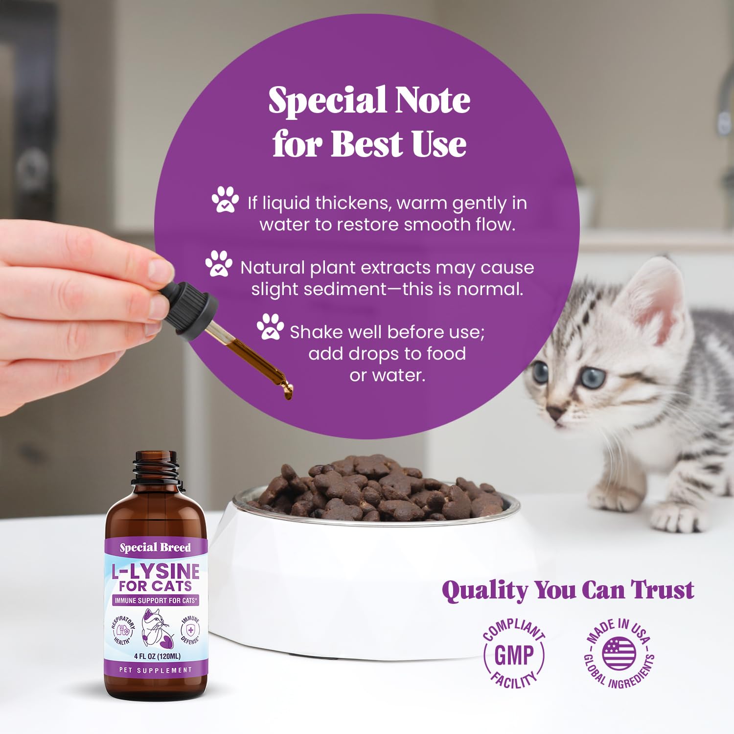 L-Lysine Liquid Drops for Cats & Kittens – Immune & Respiratory 250mg