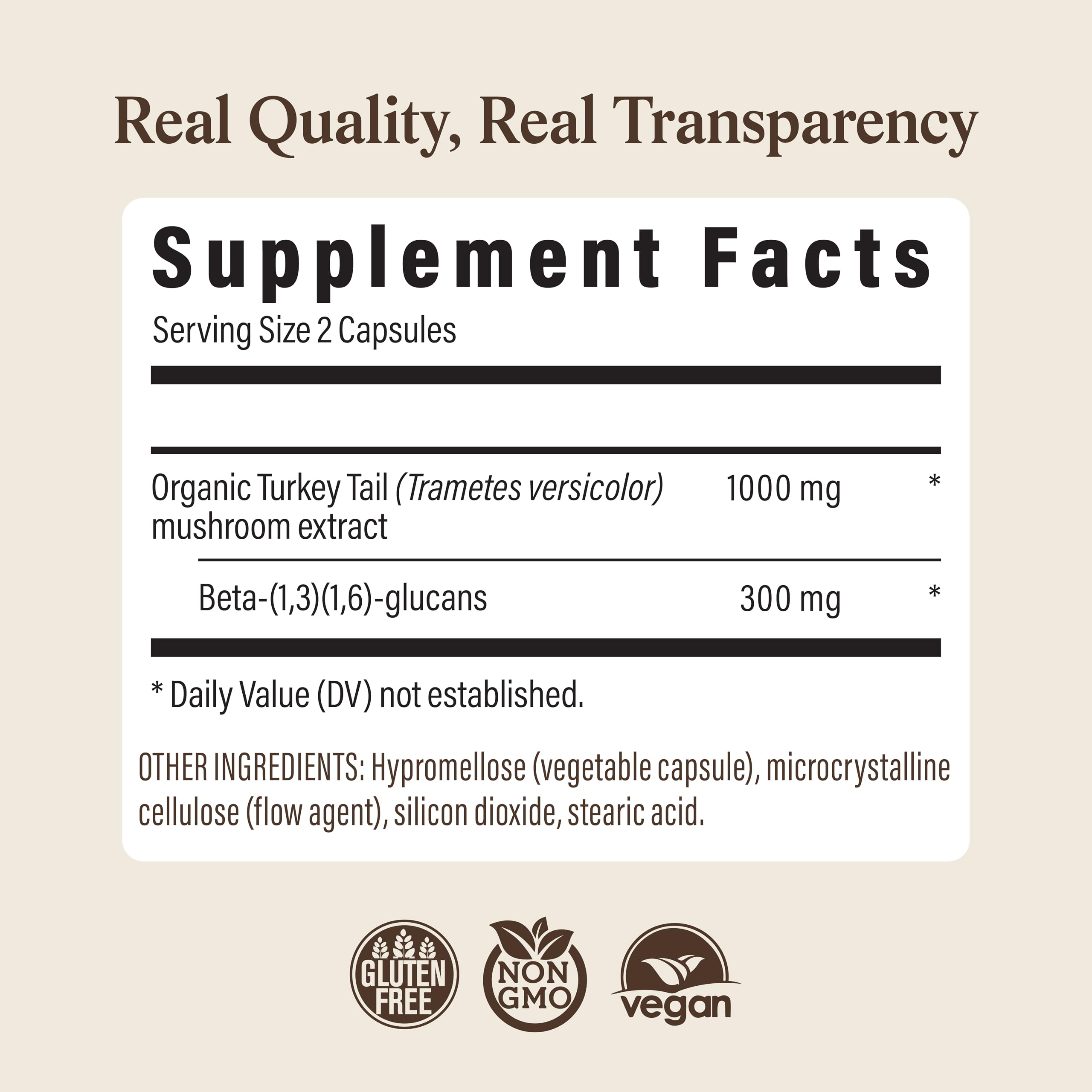 Turkey Tail Mushroom Capsules – Gut & Immune Support, 200 Ct