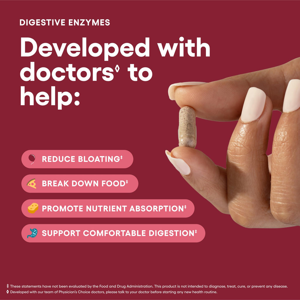 Digestive Enzymes with Probiotics – Bloating Relief, 60 Capsules