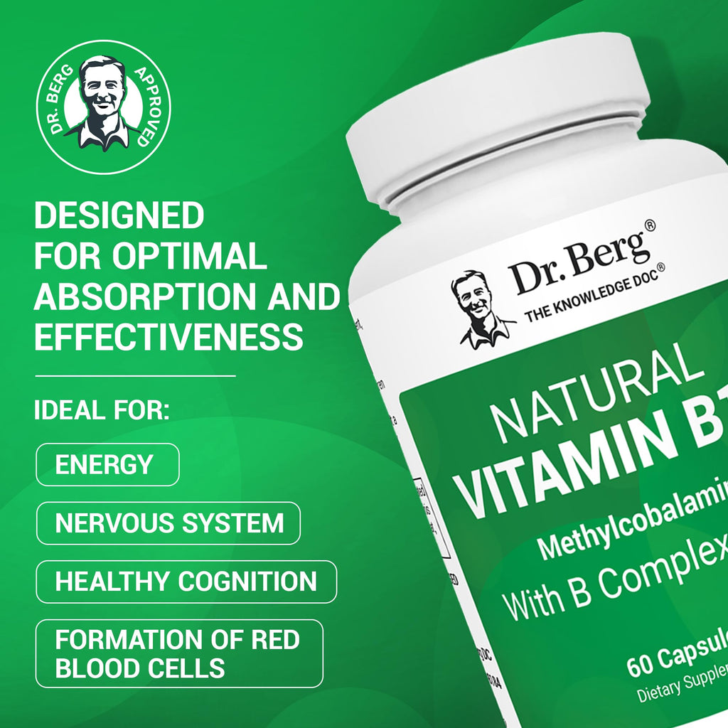 Vitamin B12 1000 mcg with B Complex – Energy & Nerve Support, 60 Ct