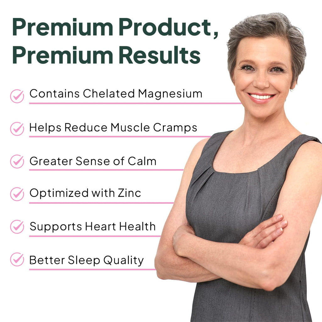 Magnesium Glycinate with Zinc – Sleep & Muscle Support, 90 Caps