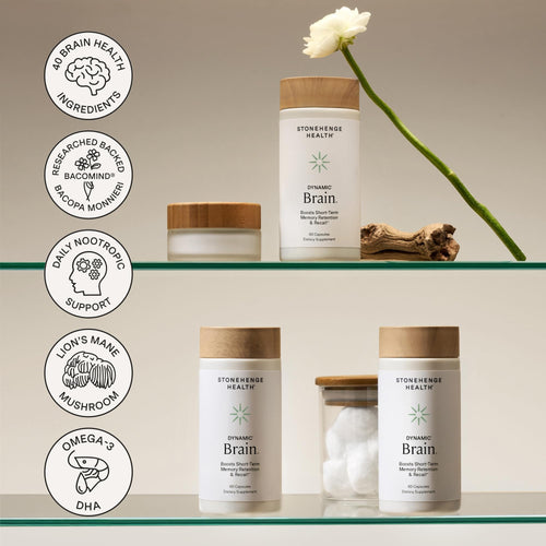 Brain Support Supplement with Bacopa, DHA & Choline for Memory & Focus