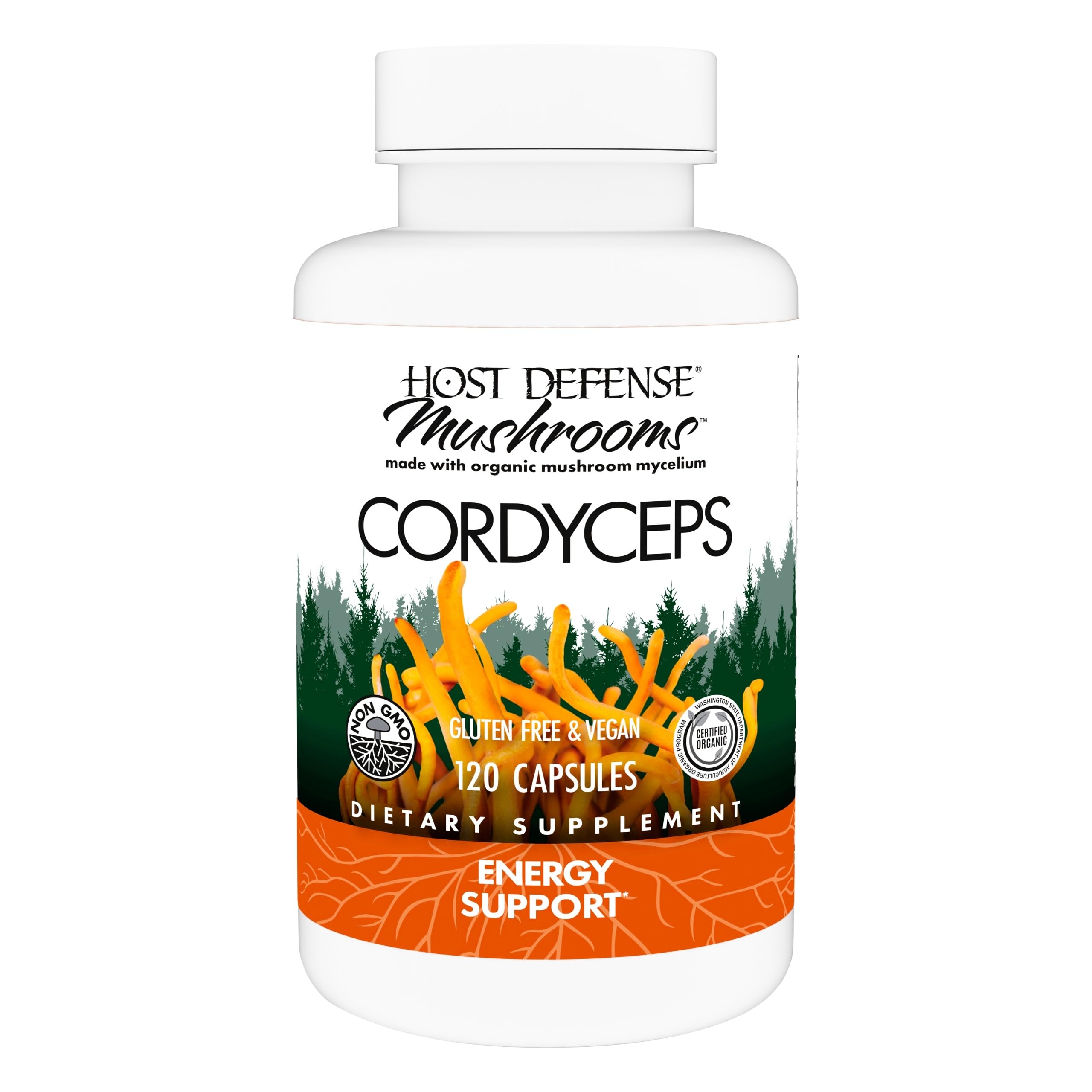 Cordyceps Capsules for Energy & Immune Support – 120 Count