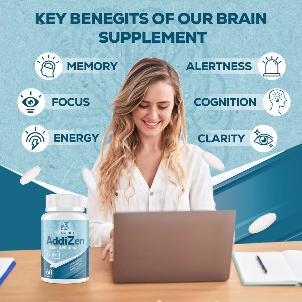 Brain Supplement for Memory, Focus & Cognitive Energy Support Tablets