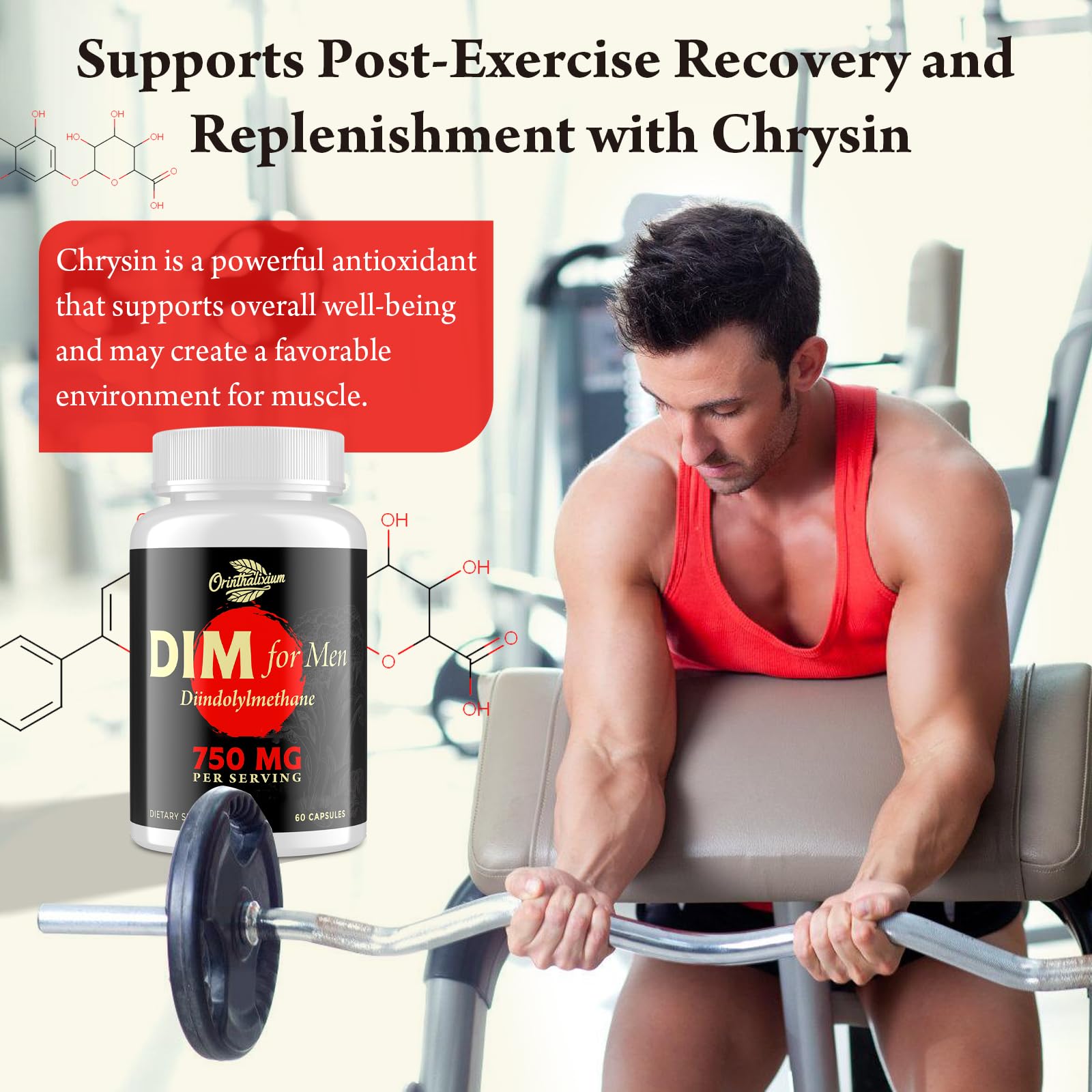 DIM 750 mg for Men – Estrogen Balance & Vitality Support, 120 Ct