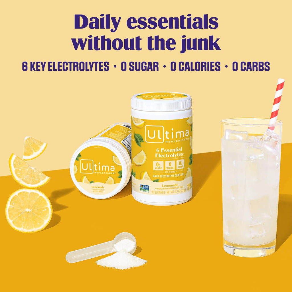 Electrolyte Powder Drink Mix – Sugar-Free Lemonade, 90 Servings
