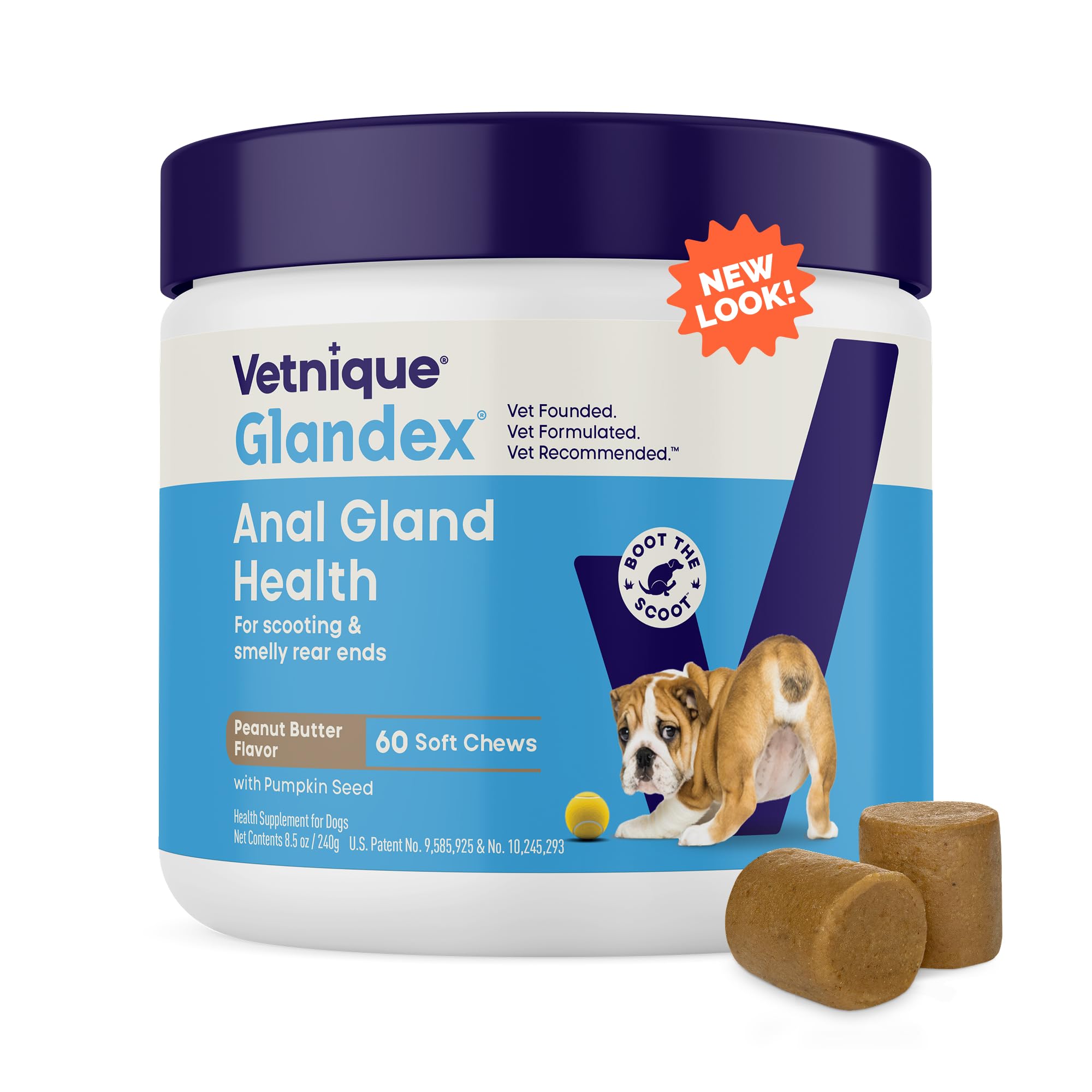 Anal Gland Support Soft Chews for Dogs – Pumpkin & Probiotics 60ct