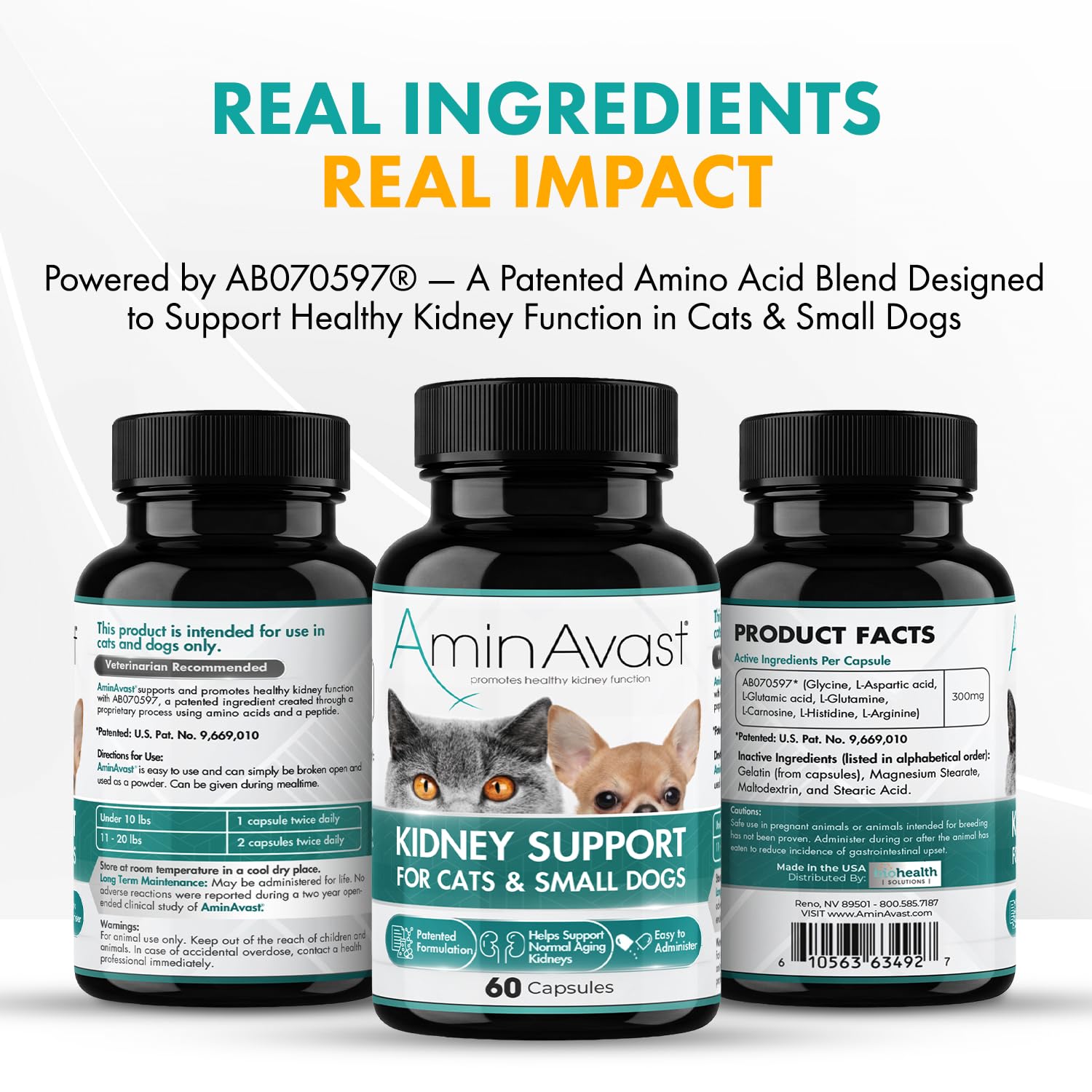 Kidney Support Sprinkle Capsules for Cats & Small Dogs – 60ct 3pk