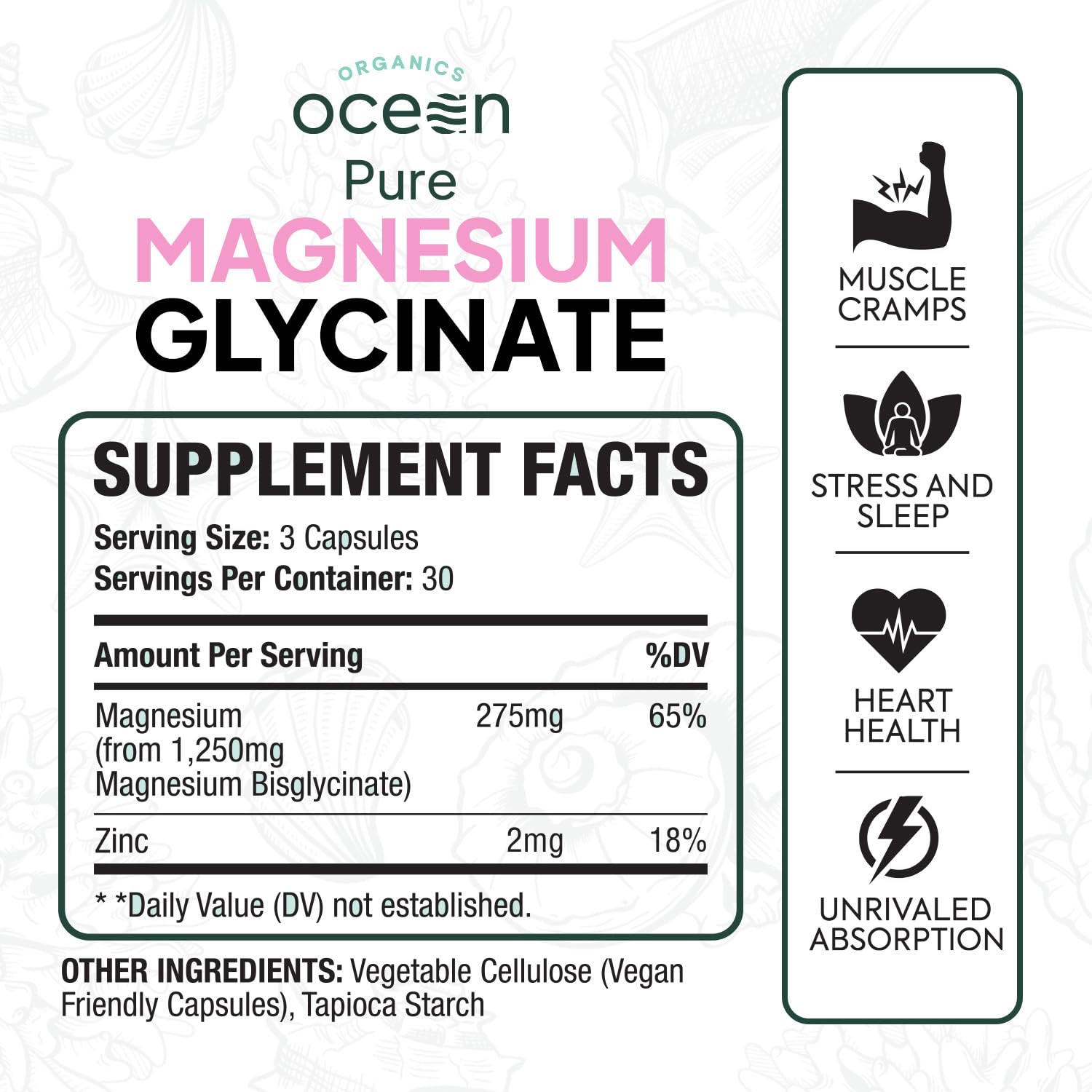 Magnesium Glycinate with Zinc – Sleep & Muscle Support, 90 Caps