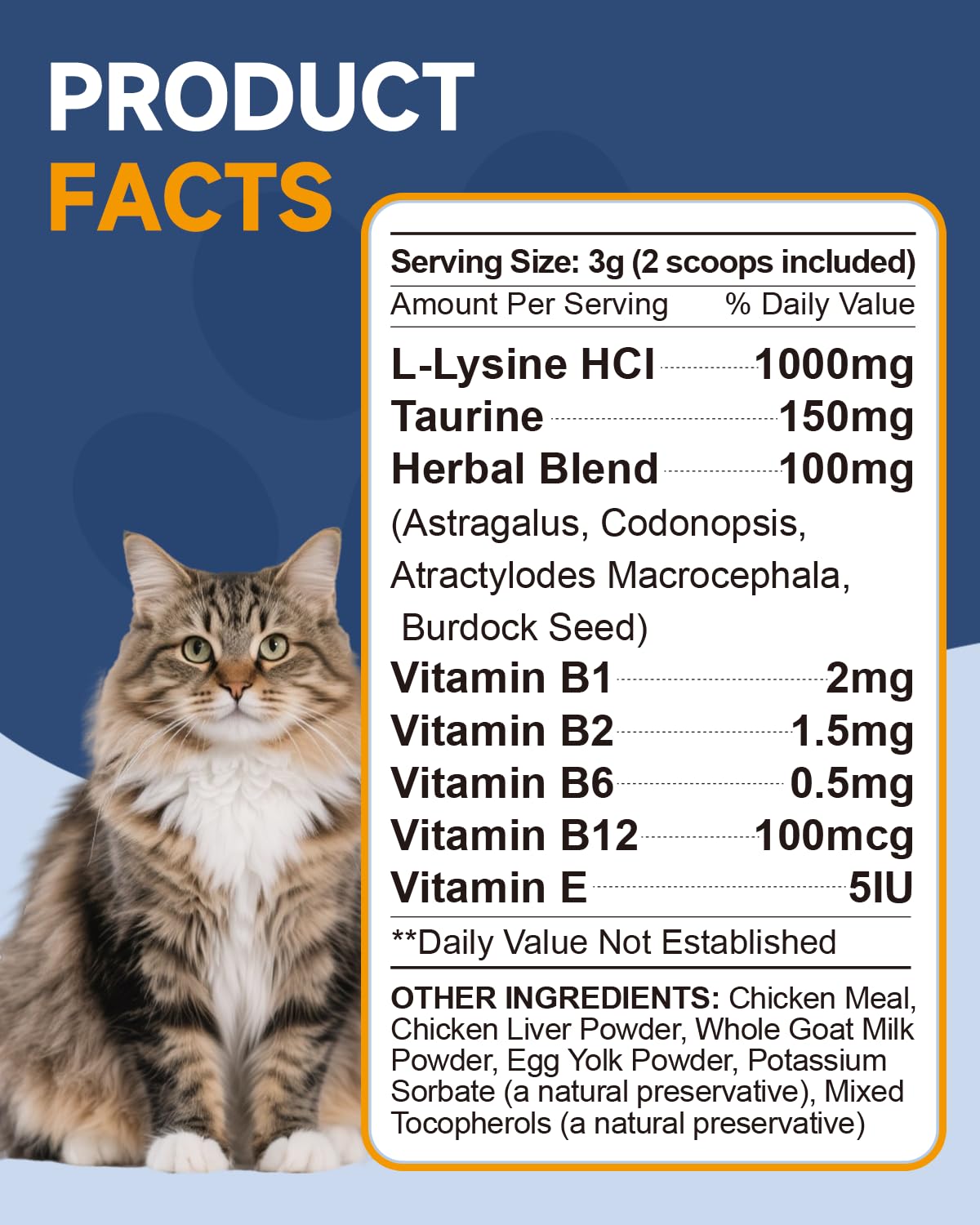 L-Lysine Immune & Respiratory Powder for Cats – Chicken Flavor