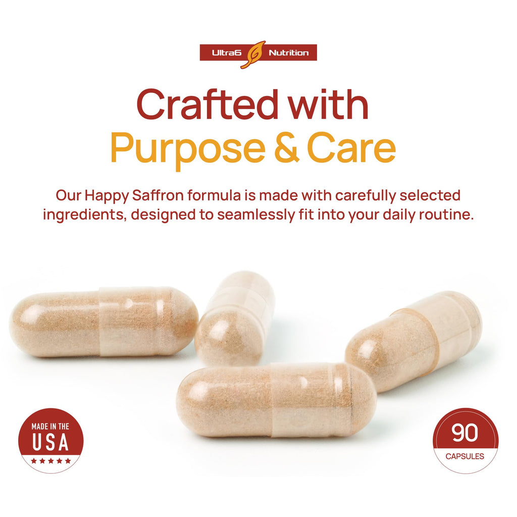 Saffron Extract Supplement – Mood & Eye Support, 90 Servings