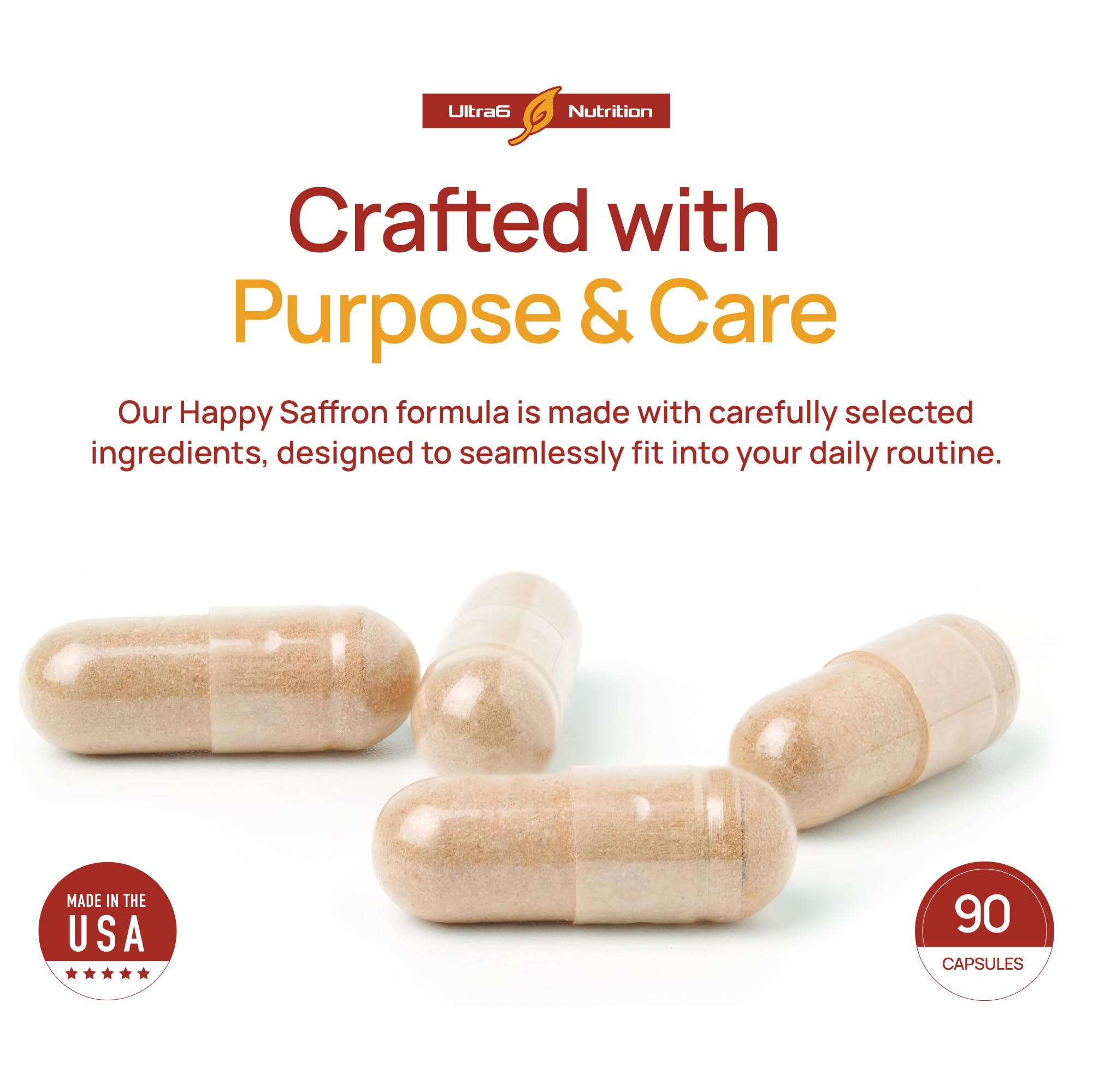 Saffron Extract Supplement – Mood & Eye Support, 90 Servings