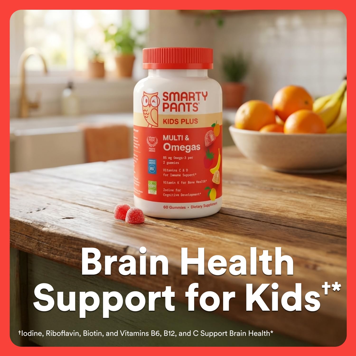 Kids Multivitamin Gummies with Omega 3 DHA 60 Count