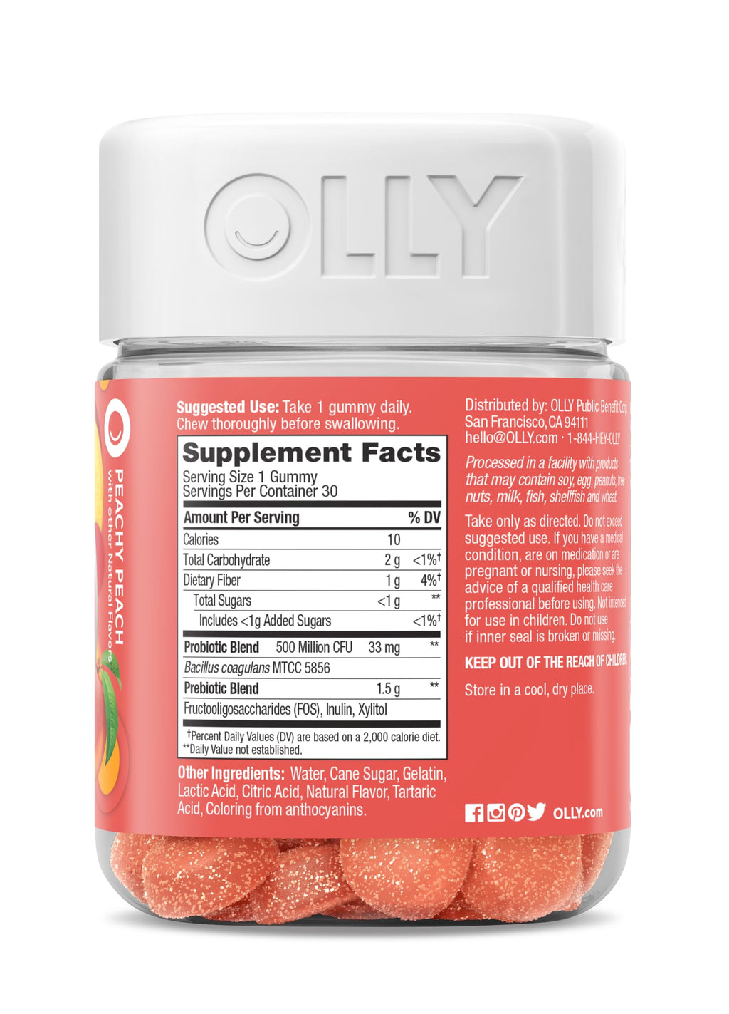 Probiotic + Prebiotic Gummies – Gut & Digestive Support, 30 Count