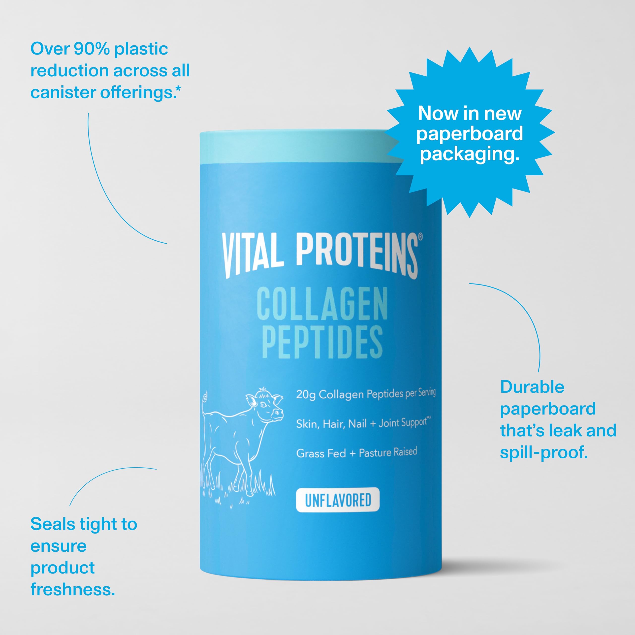 Unflavored Collagen Peptides Powder Hair Skin Joint 9.33oz