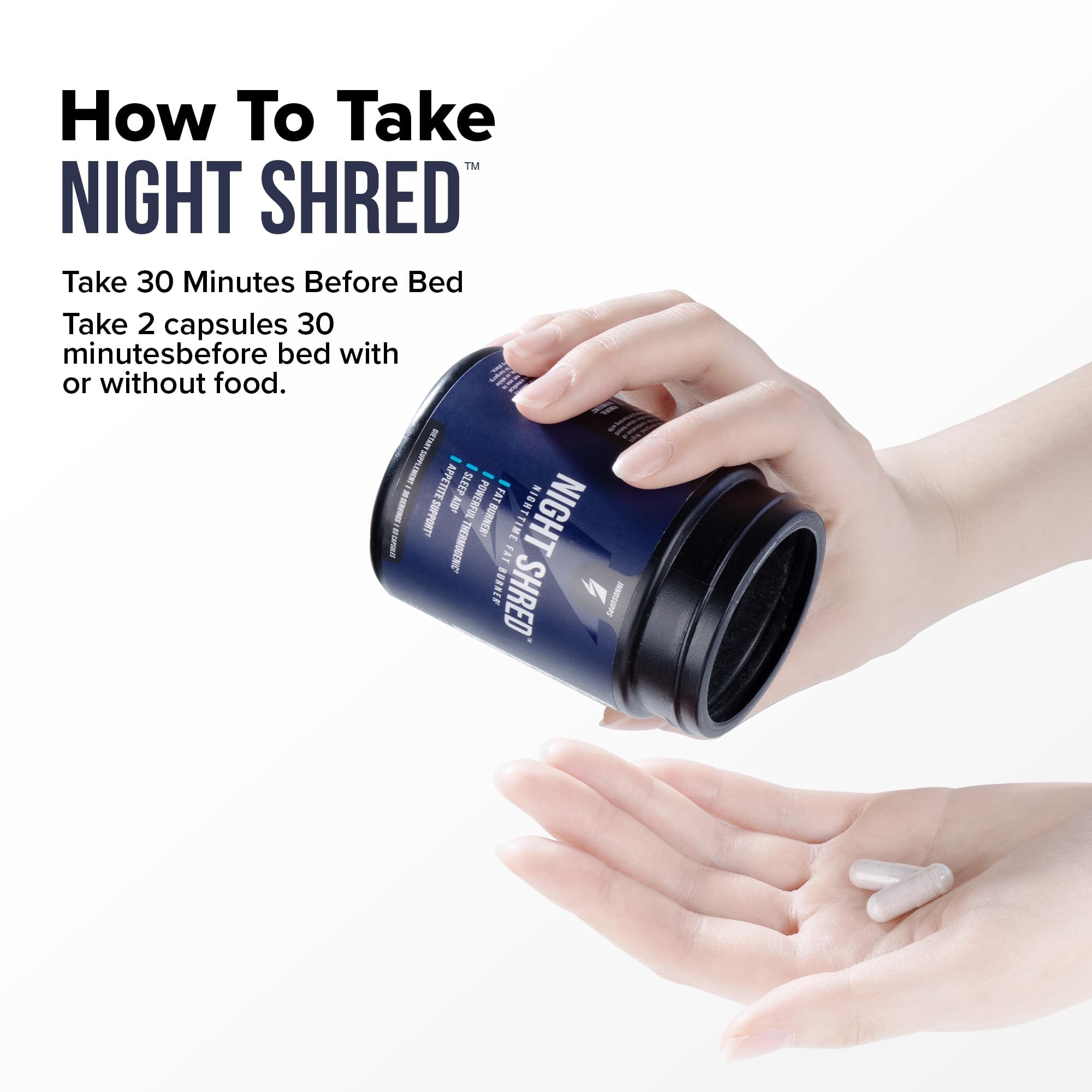 Night Fat Burner & Sleep Support with 5-HTP, Melatonin 60 Caps