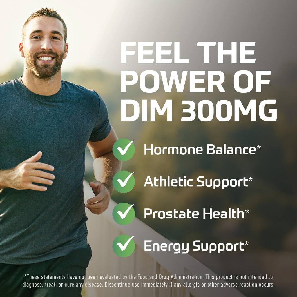 DIM 300 mg for Men – Estrogen Blocker & Hormone Support, 60 Ct