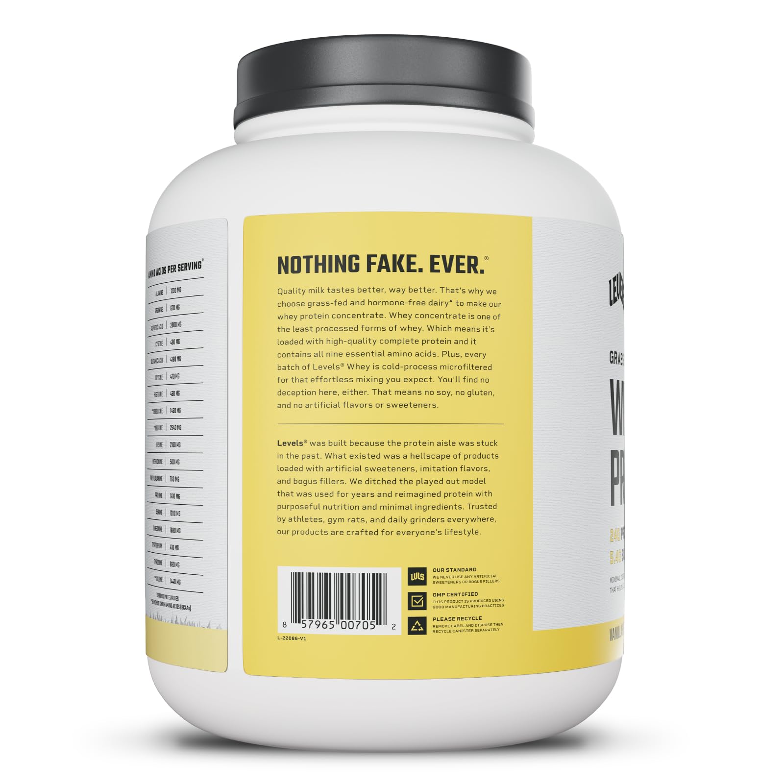 Grass-Fed Whey Protein Powder Vanilla – 24g Protein, 5 lb