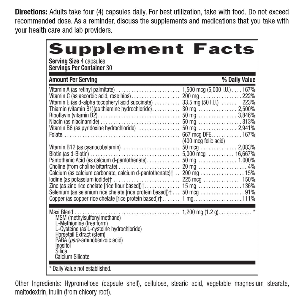 Hair Skin Nails Vitamins Biotin 120 Count