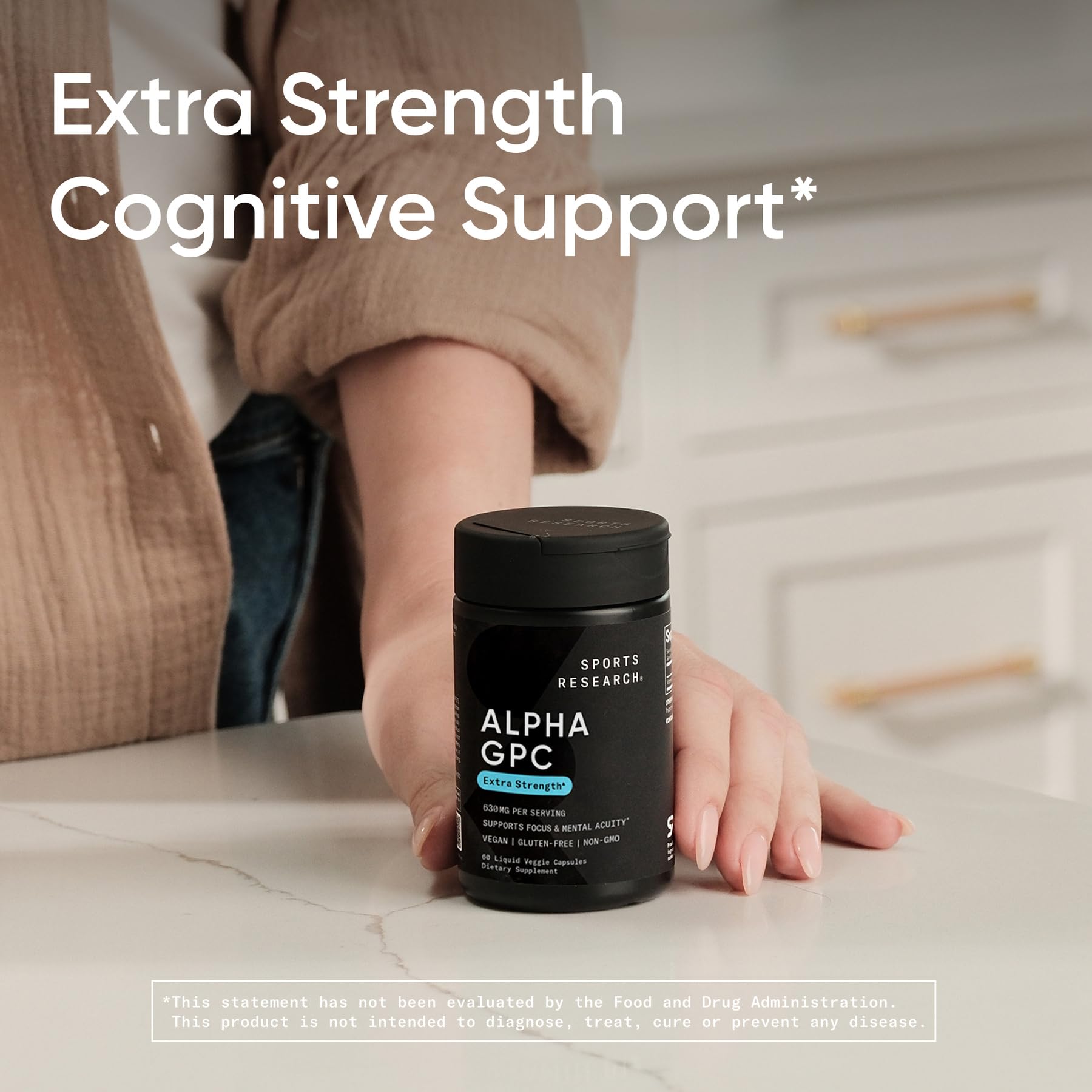 Alpha GPC 630mg Capsules for Focus, Memory & Cognitive Support Vegan