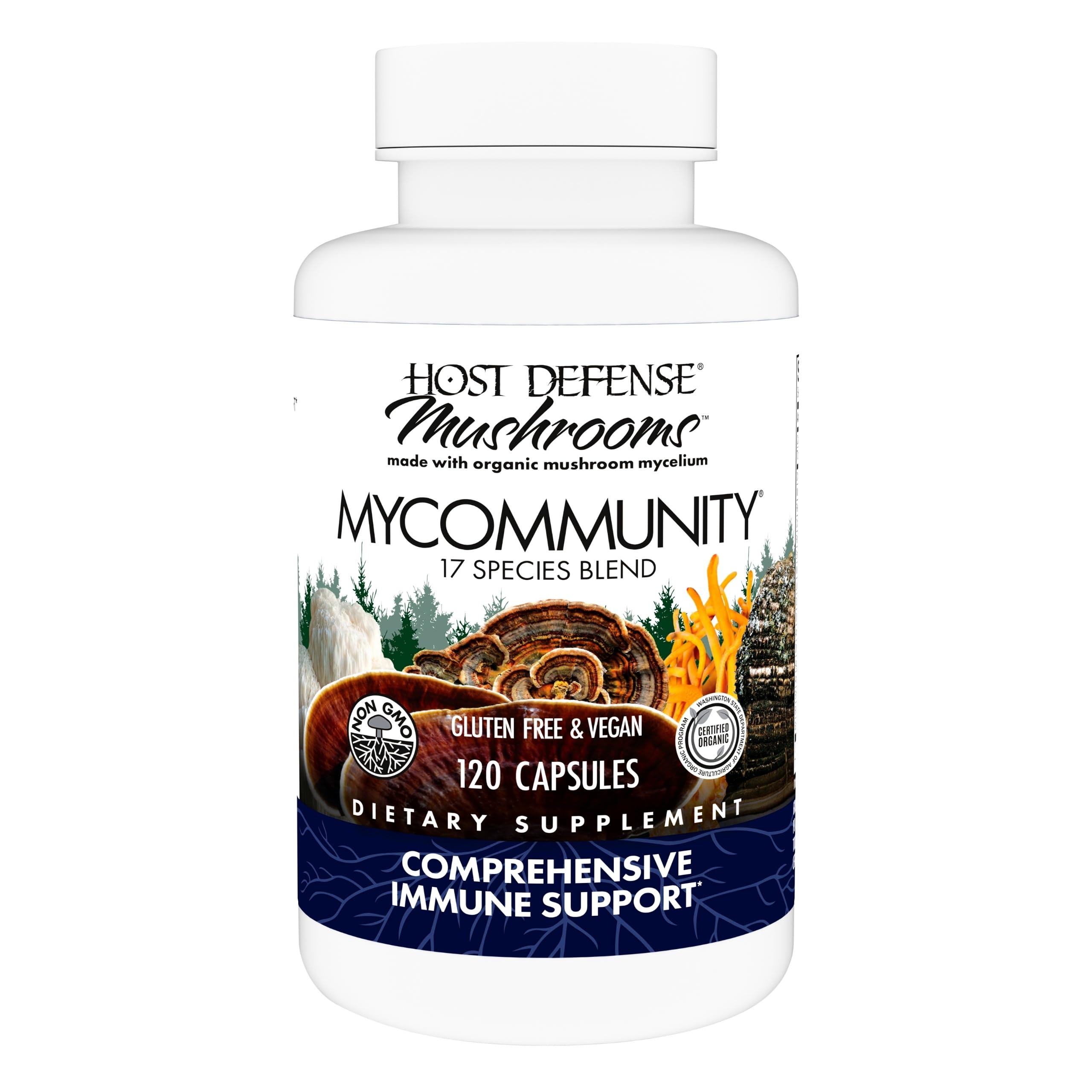 17 Mushroom Blend Capsules – Immune Support Supplement, 120 Ct
