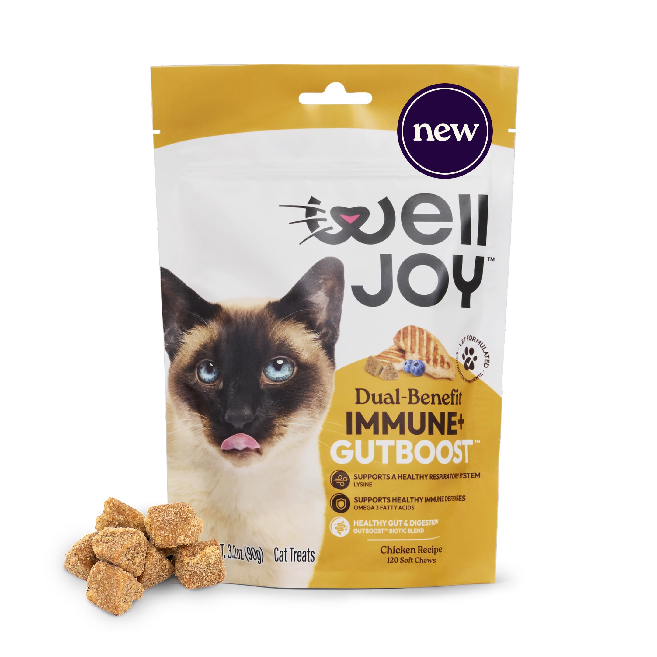 Immune & Gut Support Soft Chews for Cats – Lysine & Chicken 120ct