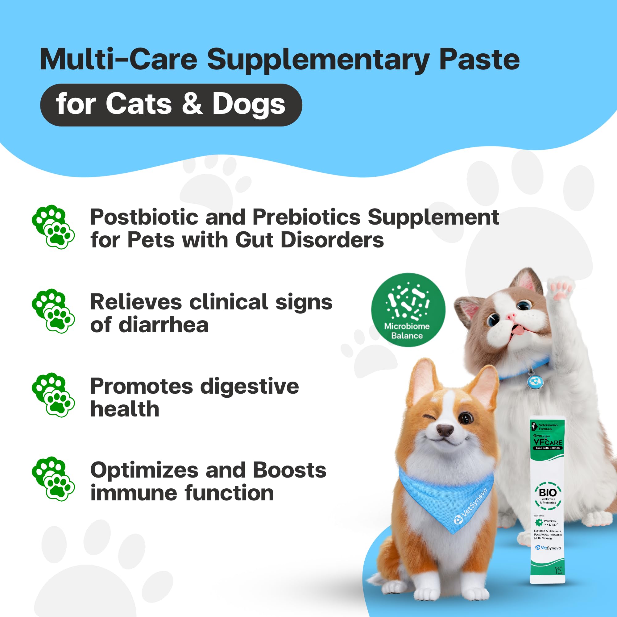 Gut Health Probiotic Paste for Dogs & Cats – Anti-Diarrhea 30 Sachets