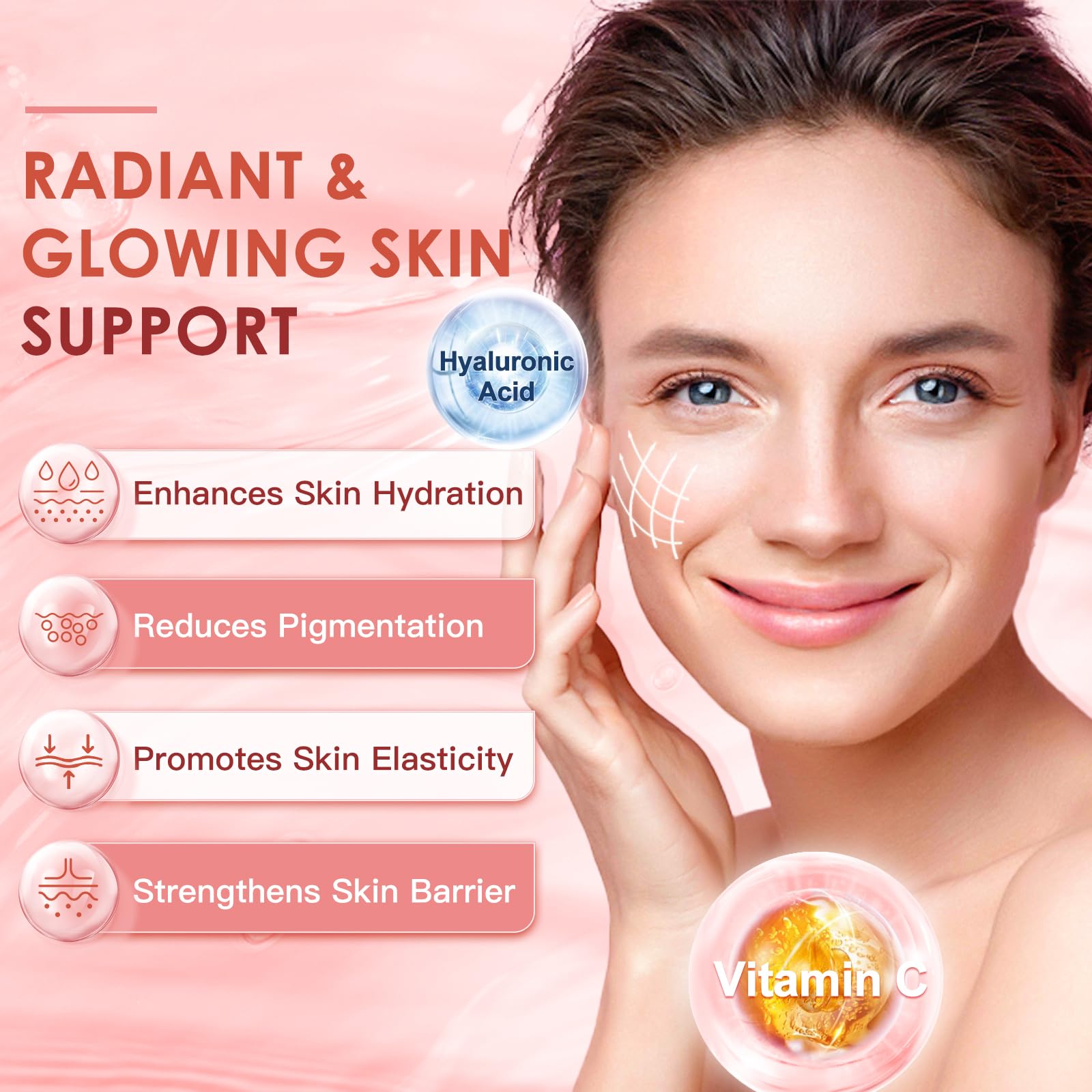 Collagen Peptides Powder Biotin Hyaluronic 50 Servings