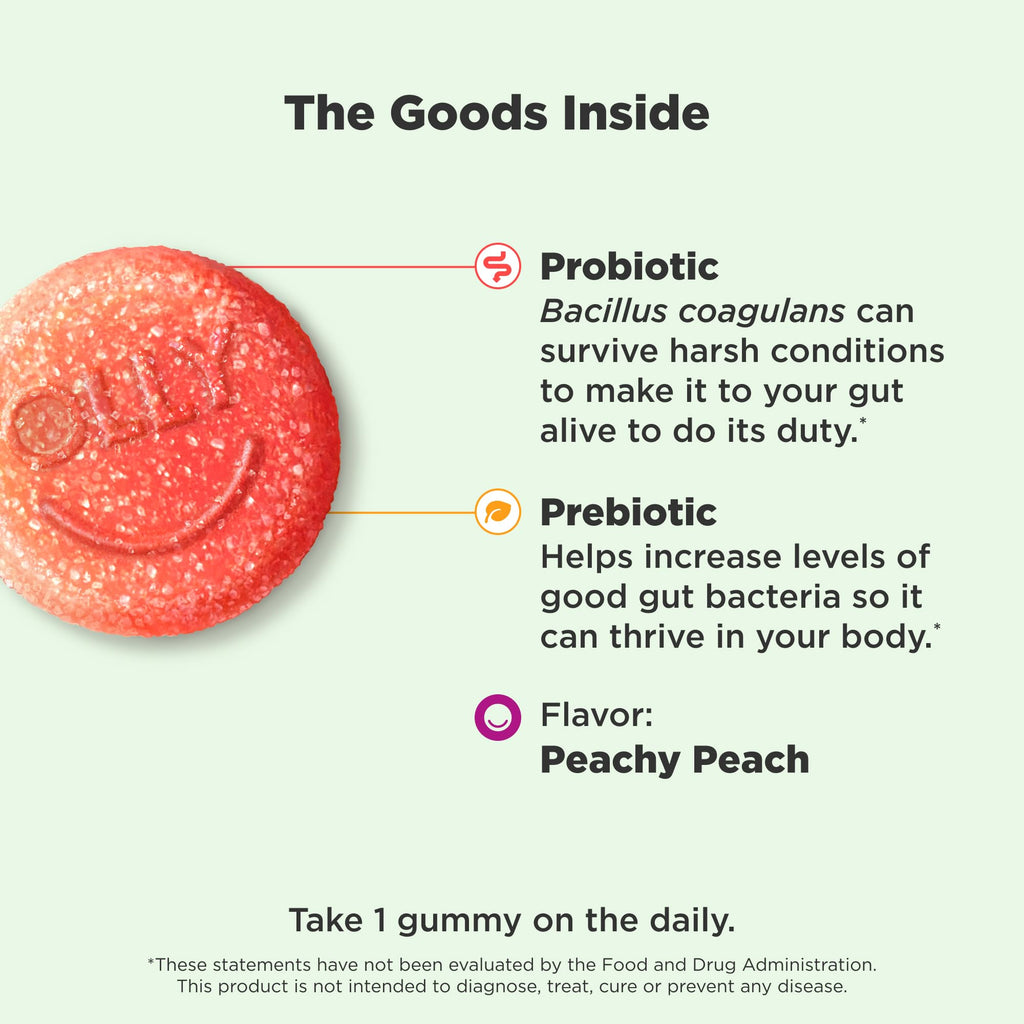 Probiotic + Prebiotic Gummies – Gut & Digestive Support, 30 Count