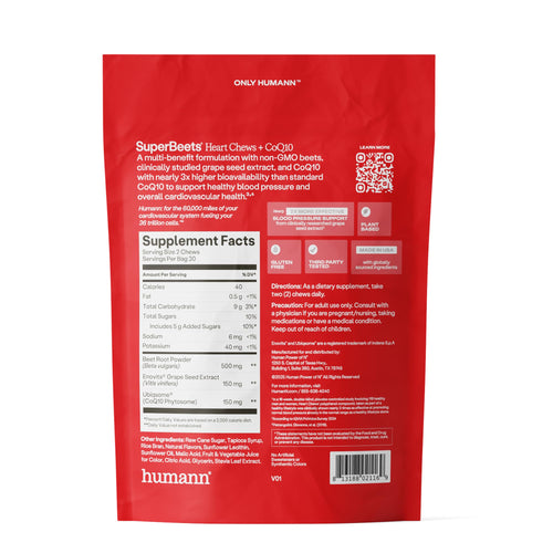 Beet Root Heart Chews with CoQ10 for Blood Pressure & Energy Support