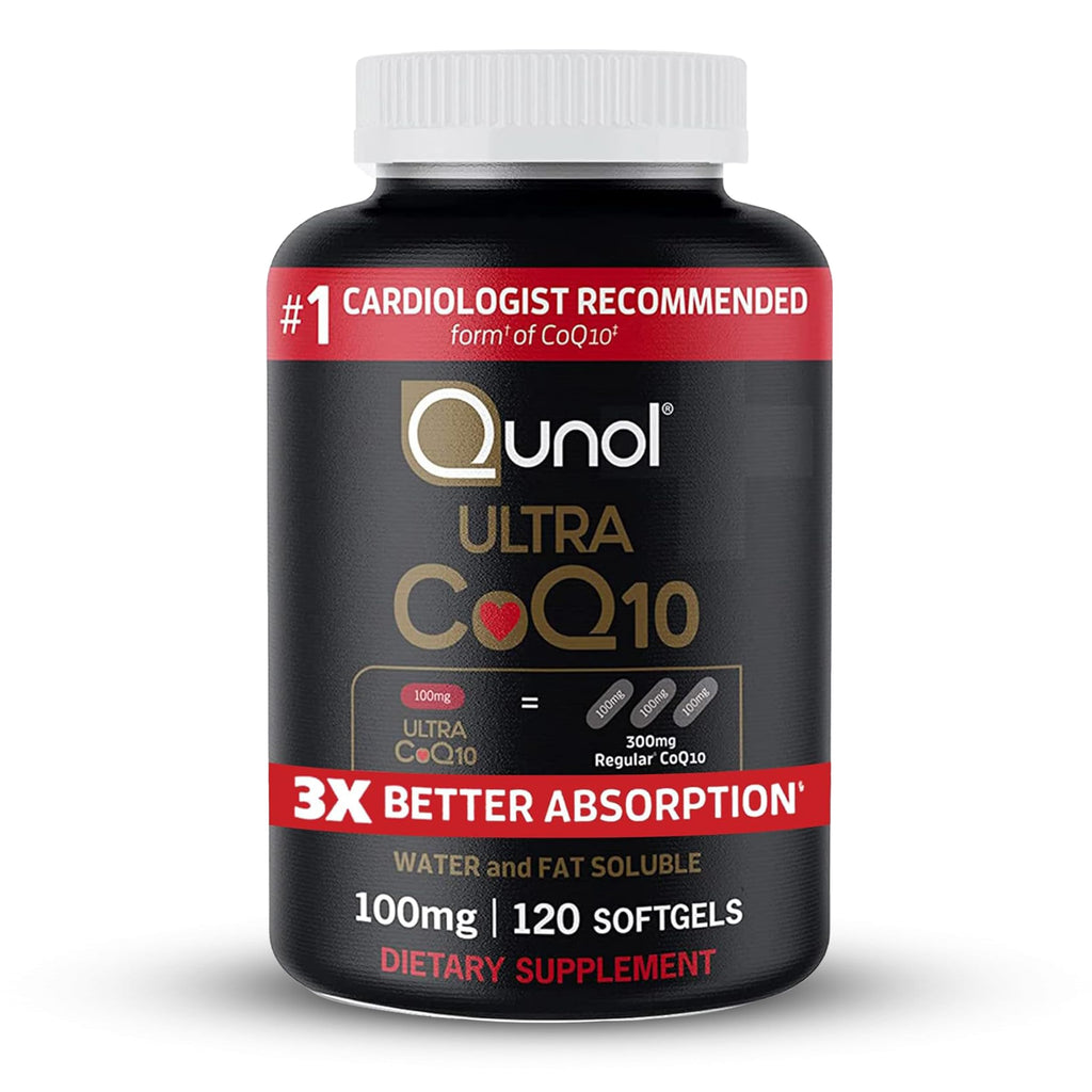 CoQ10 100mg Softgels High Absorption for Heart Health & Energy Support 120 Ct