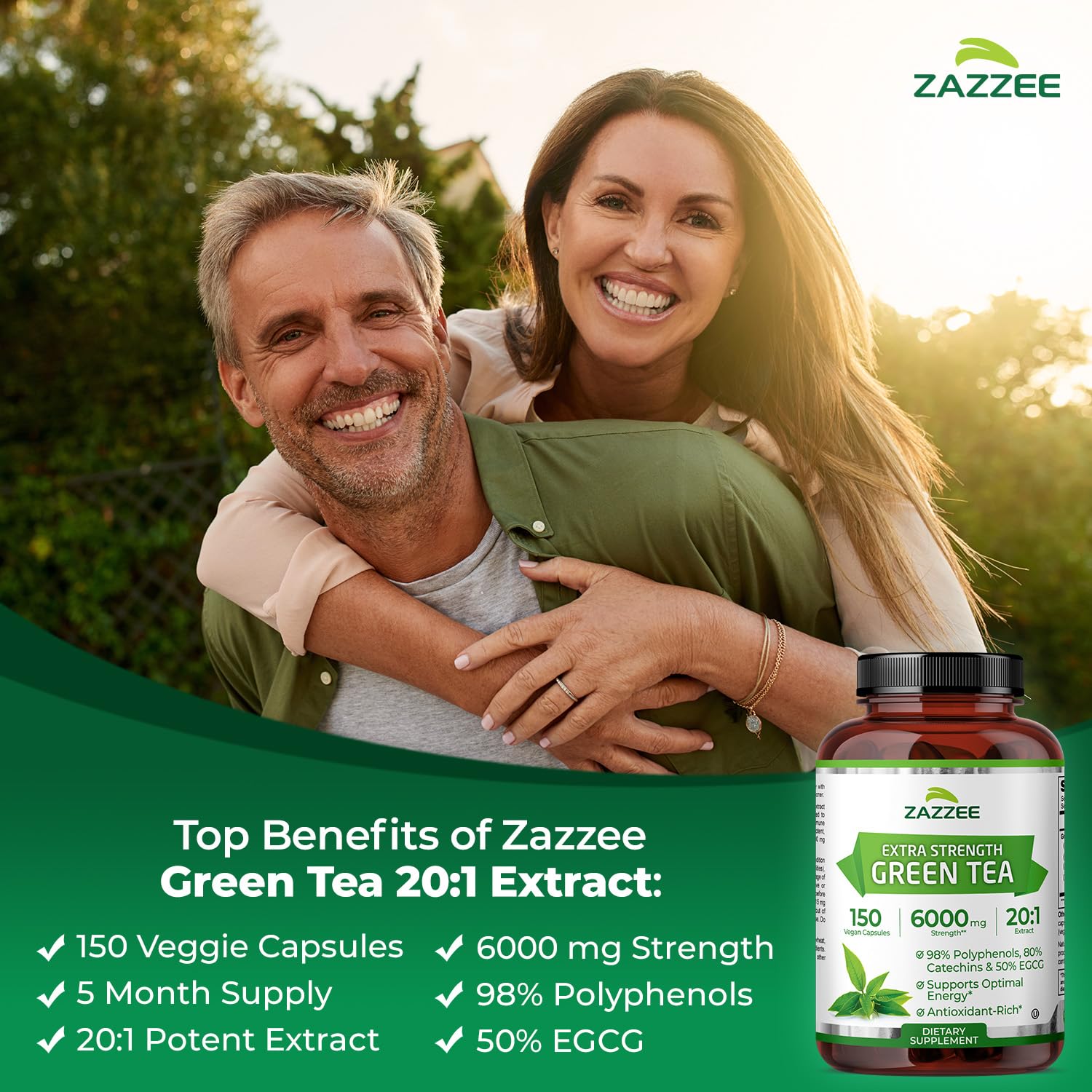 Green Tea Extract 6000mg 20:1 – 50% EGCG, 150 Capsules